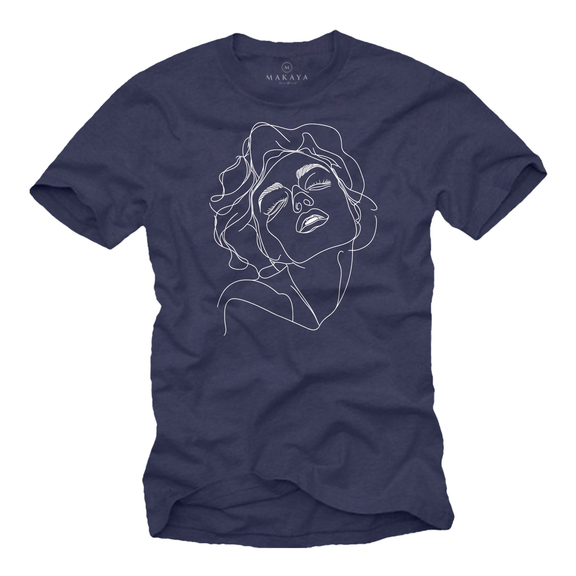 T-Shirt mit Frauengesicht für Herren Frauenmotiv Aufdruck Frau