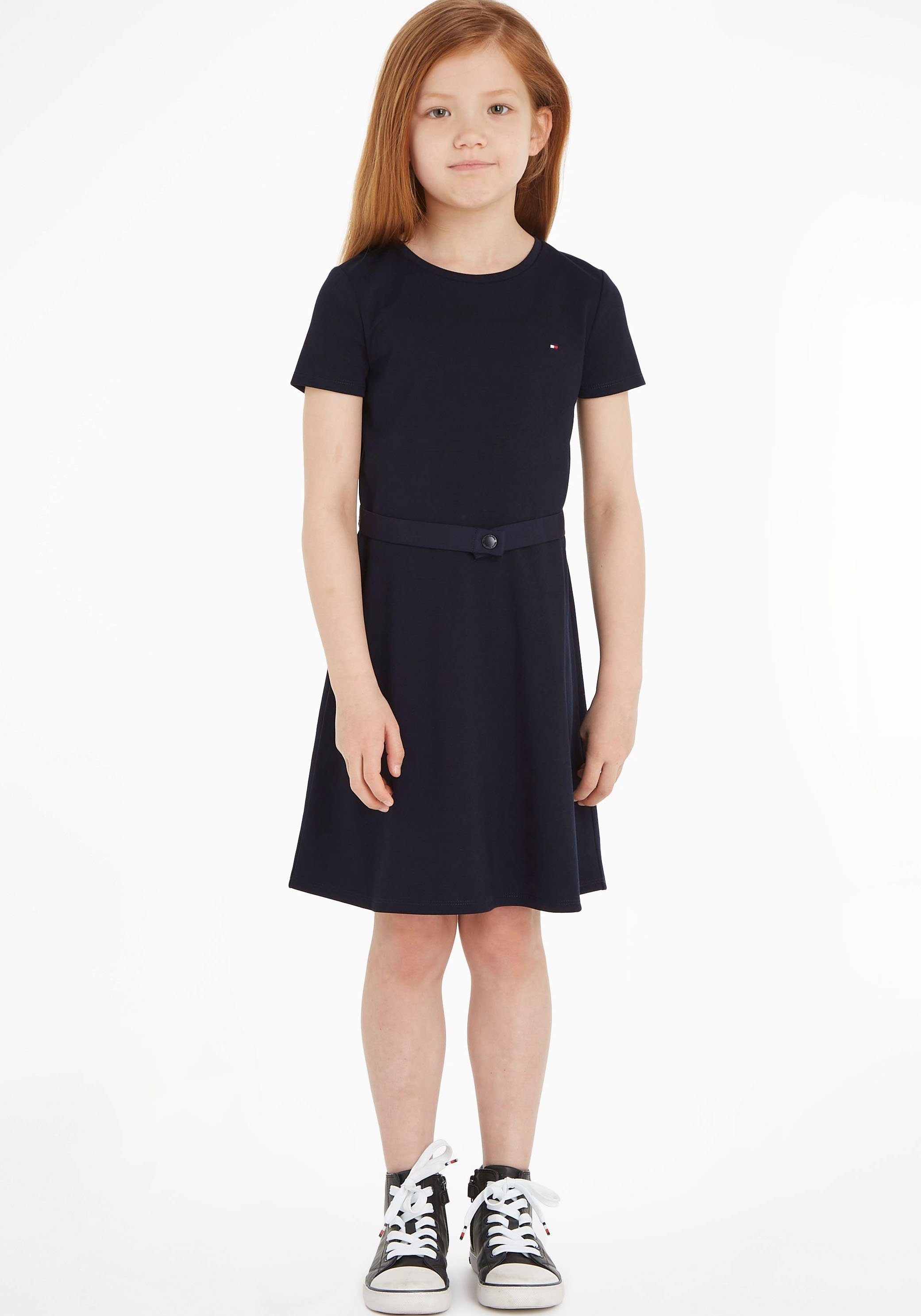 Tommy Hilfiger Jerseykleid ESSENTIAL SKATER DRESS mit Markenlabel am Bund