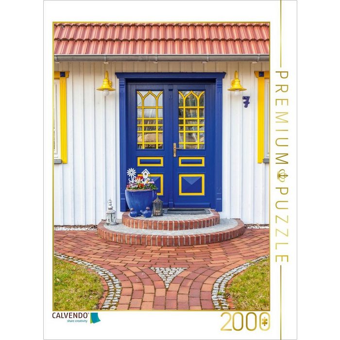 CALVENDO Puzzle CALVENDO Puzzle Blau-gelbe Tür in Born am Darß 2000 Teile Lege-Größe 67 x 90 cm Foto-Puzzle Bild von Christian Müringer 2000 Puzzleteile