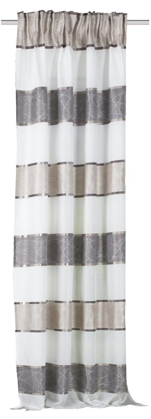 HOME WOHNIDEEN Vorhang Walter 245 x 140 cm 1x Fertigschal inkl. 1x Bügelband Stein (1 St), Kunstfaser, 1x Fertigschal inkl. 1x Bügelband Stein