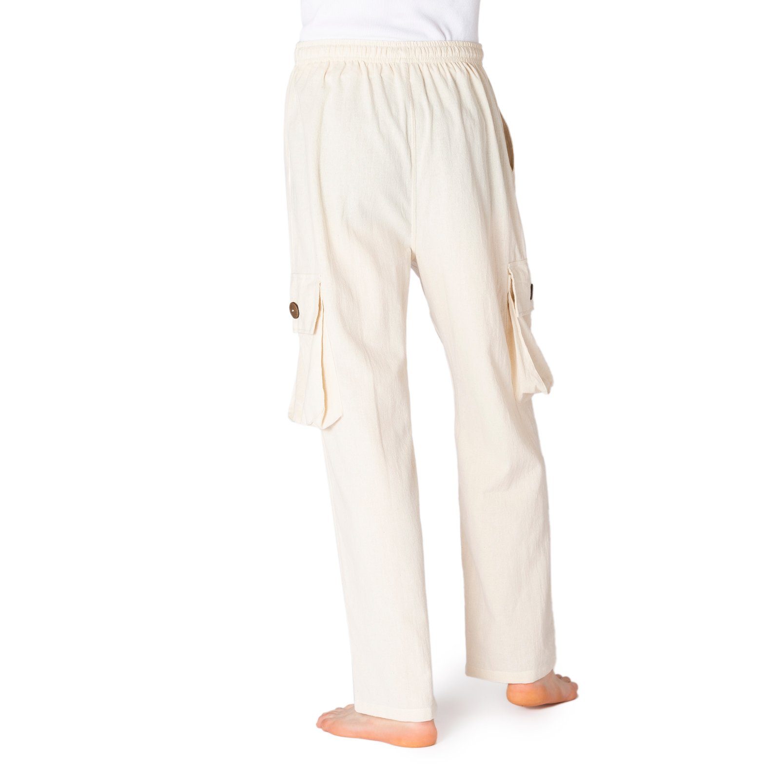 PANASIAM Cargohose Cargo-Hose K bequeme Sommerhose mit 4 Taschen aus 100% Baumwolle Unisex Freizeithose für Damen und Herren Relaxhose Cargohose
