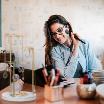 relaxdays Schmuckständer Schmuckständer Marmor gold