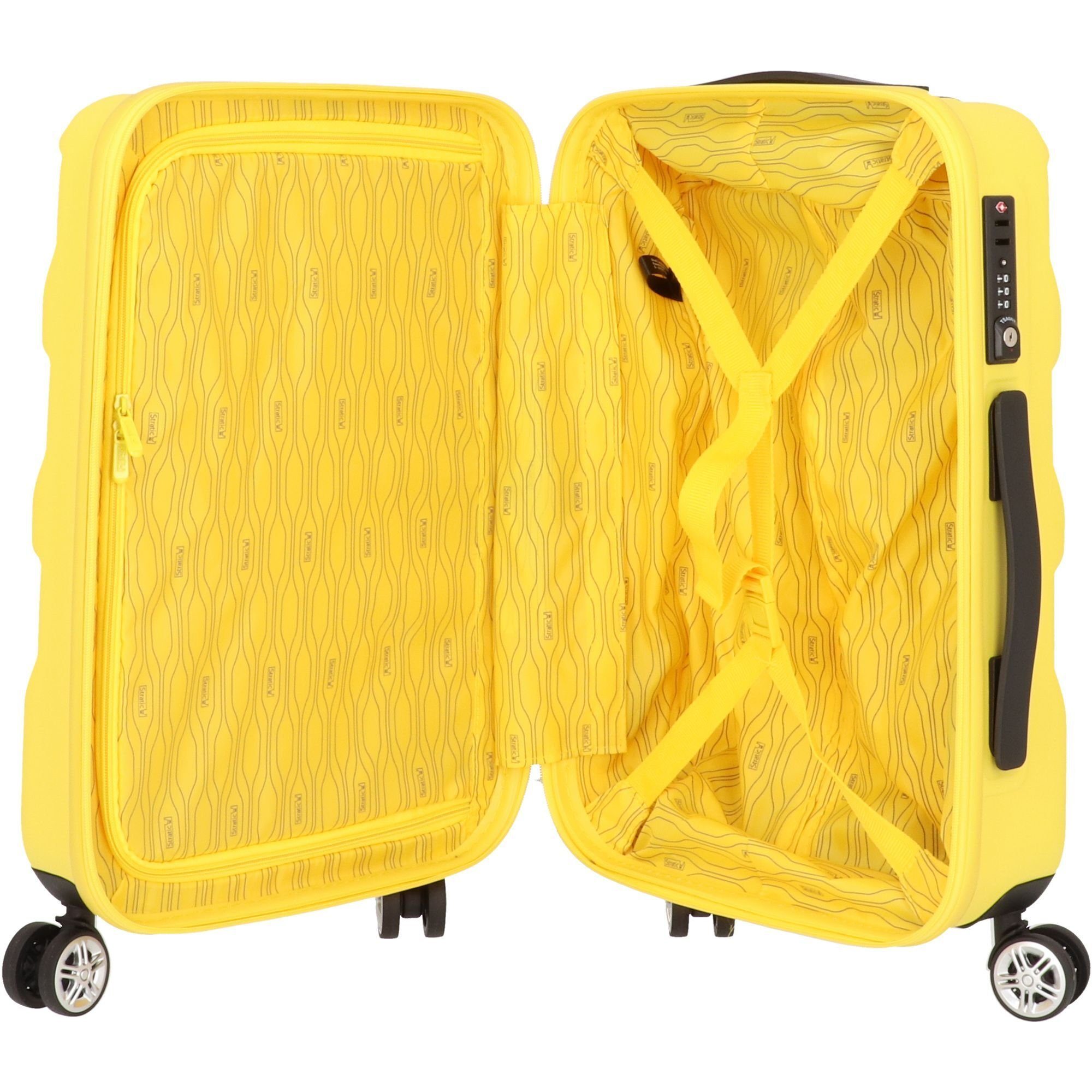 4 Handgepäck-Trolley Rollen, 2, Stratic yellow Arrow ABS