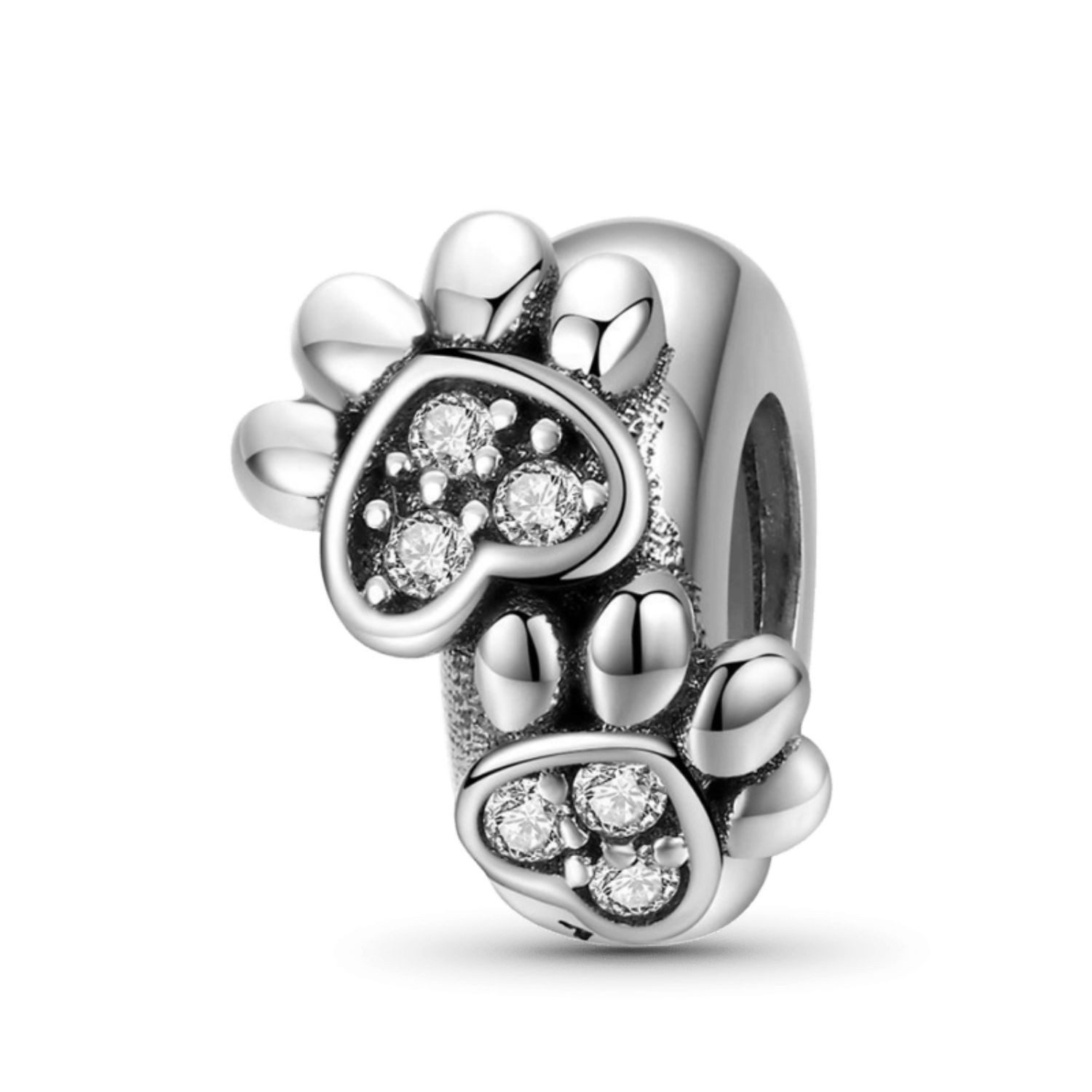 Bead Gnoce süße Pfoten Charm FLC100 Silber