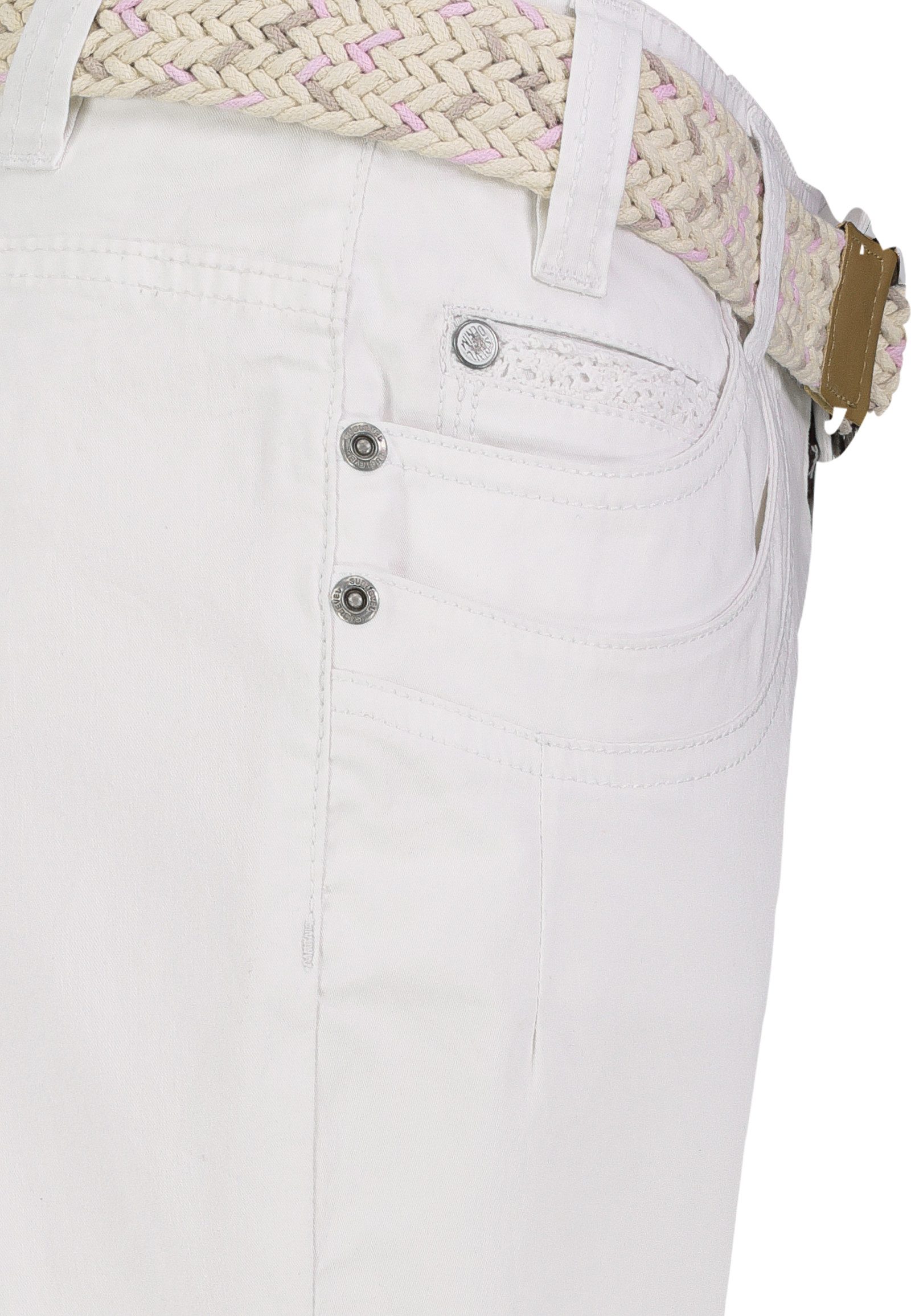 SUBLEVEL Bermudas Damen Short Bermuda kurze Hose Sommer Chino Short Stoff Hose Gürtel