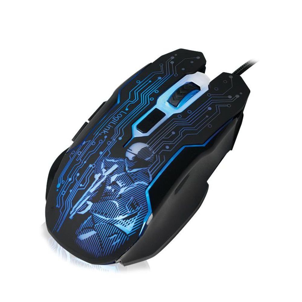 LogiLink ID0137 Gaming-Maus (kabelgebunden, DPI einstellbar bis 2400dpi RGB-Beleuchtung, schwarz)