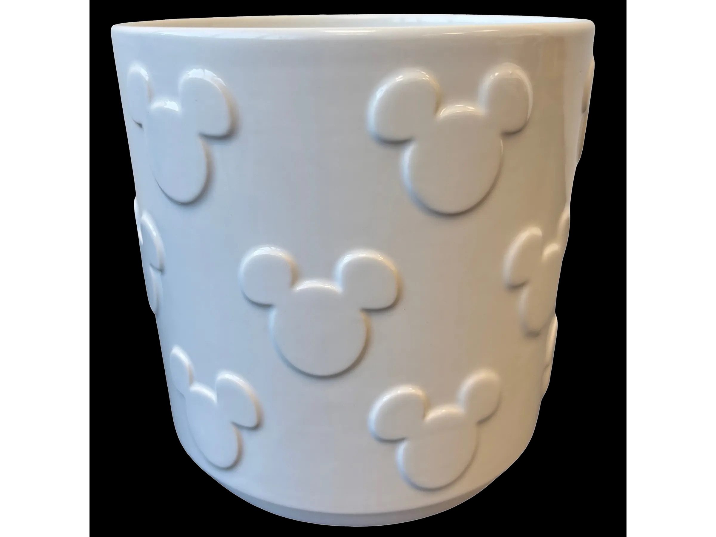 Disney Blumentopf 3D Blumentopf Keramik Relief Mickey Maus Kopf Weiß 14 cm