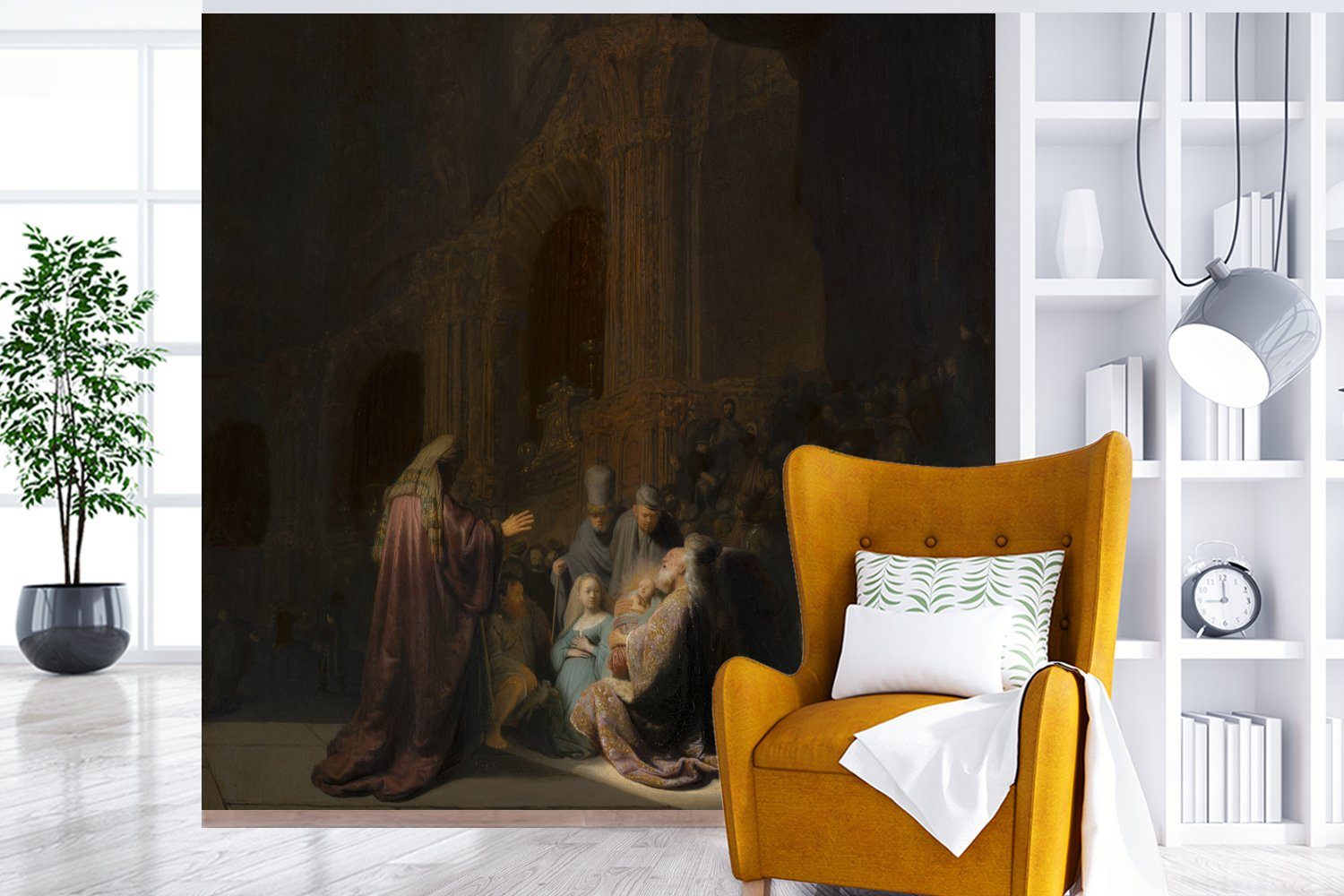 MuchoWow Fototapete Das - Matt, Wohnzimmer St), Küche, bedruckt, Simeon Schlafzimmer Gemälde Vliestapete (4 Lied für van Fototapete Rijn, von Rembrandt des