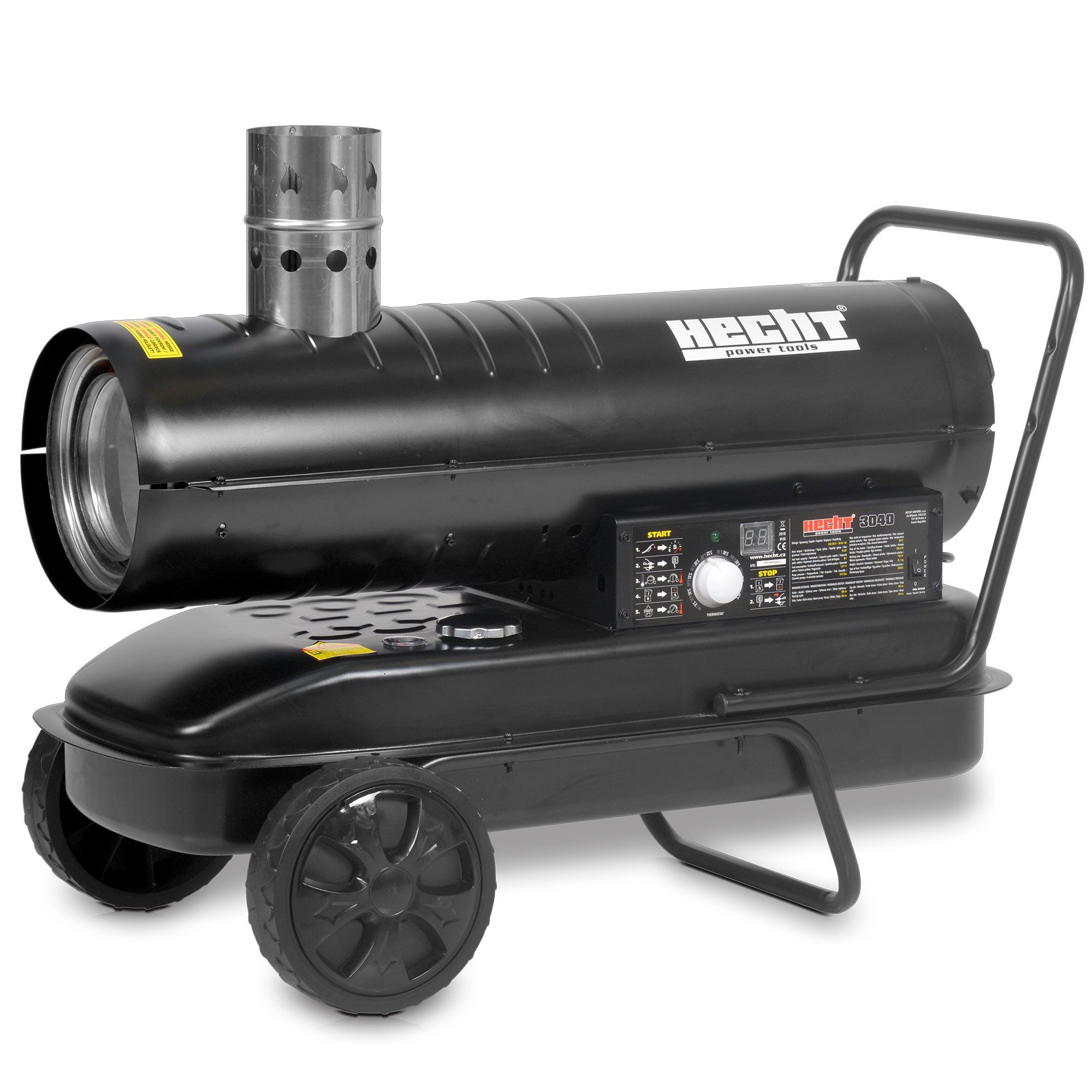 Hecht Heizgerät Heizkanone Diesel 3040 mit Fahrgestell 18 kW, 18000 W, 450 m³/h, bis 150 m², 34,5 kPa