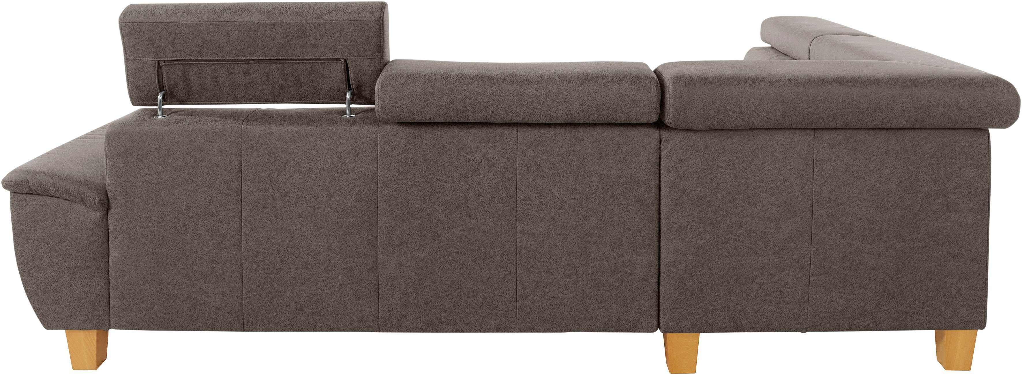 exxpo - sofa inklusive Enya, und Kopfteilverstellung, Bettfunktion fashion wahlweise Bettkasten Ecksofa