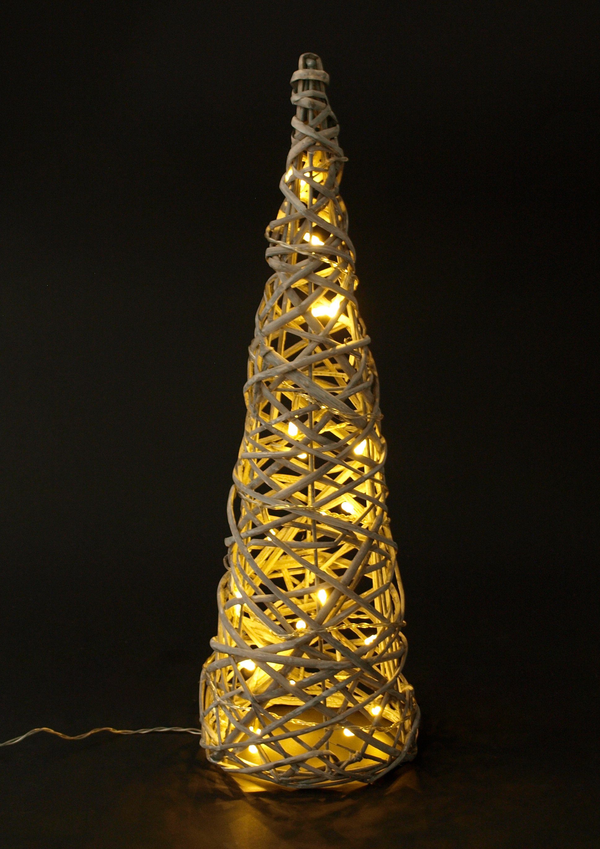 Weidenbaum, Weide, LED Künstlicher grau, 50cm DEGAMO aus Batteriebetrieb Weihnachtsbaum warmweiss, 20
