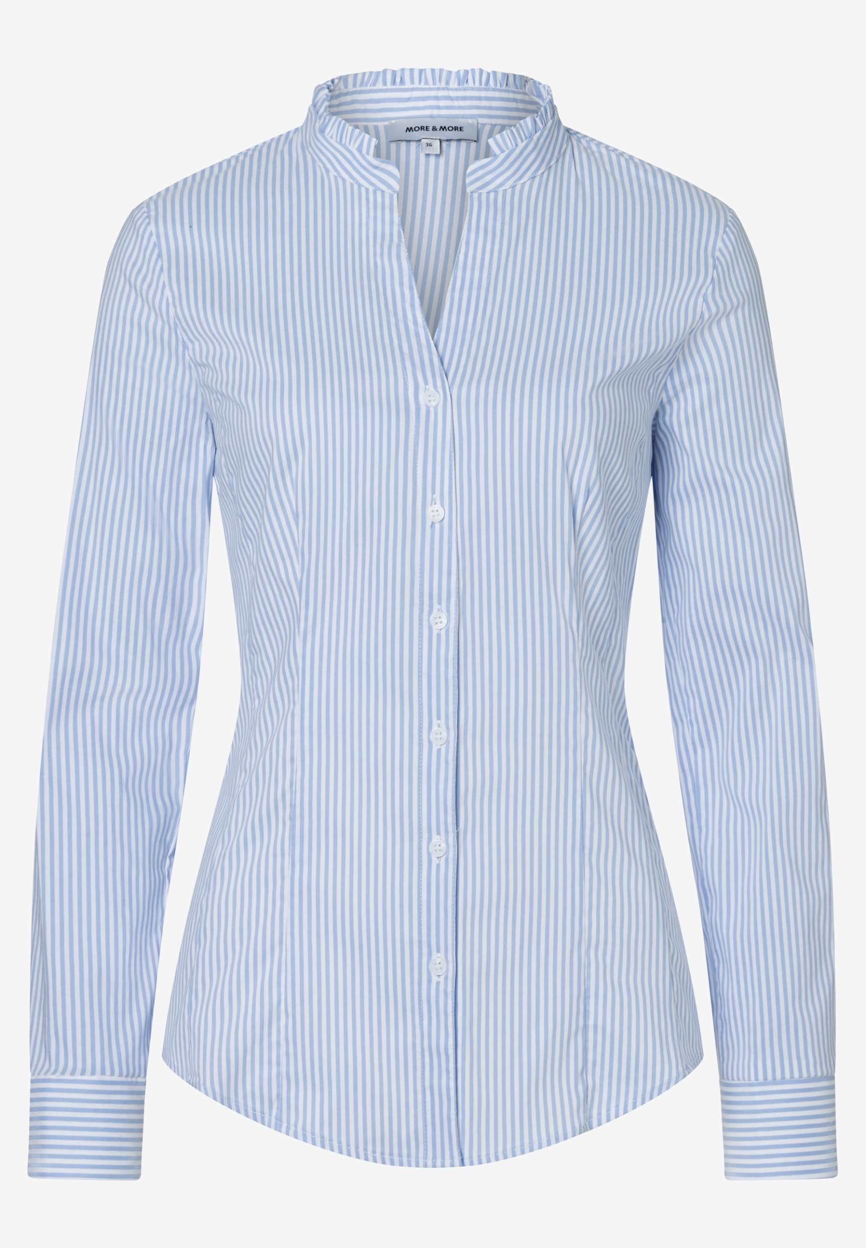 Langarmbluse klassische Stretchbluse, gestreift