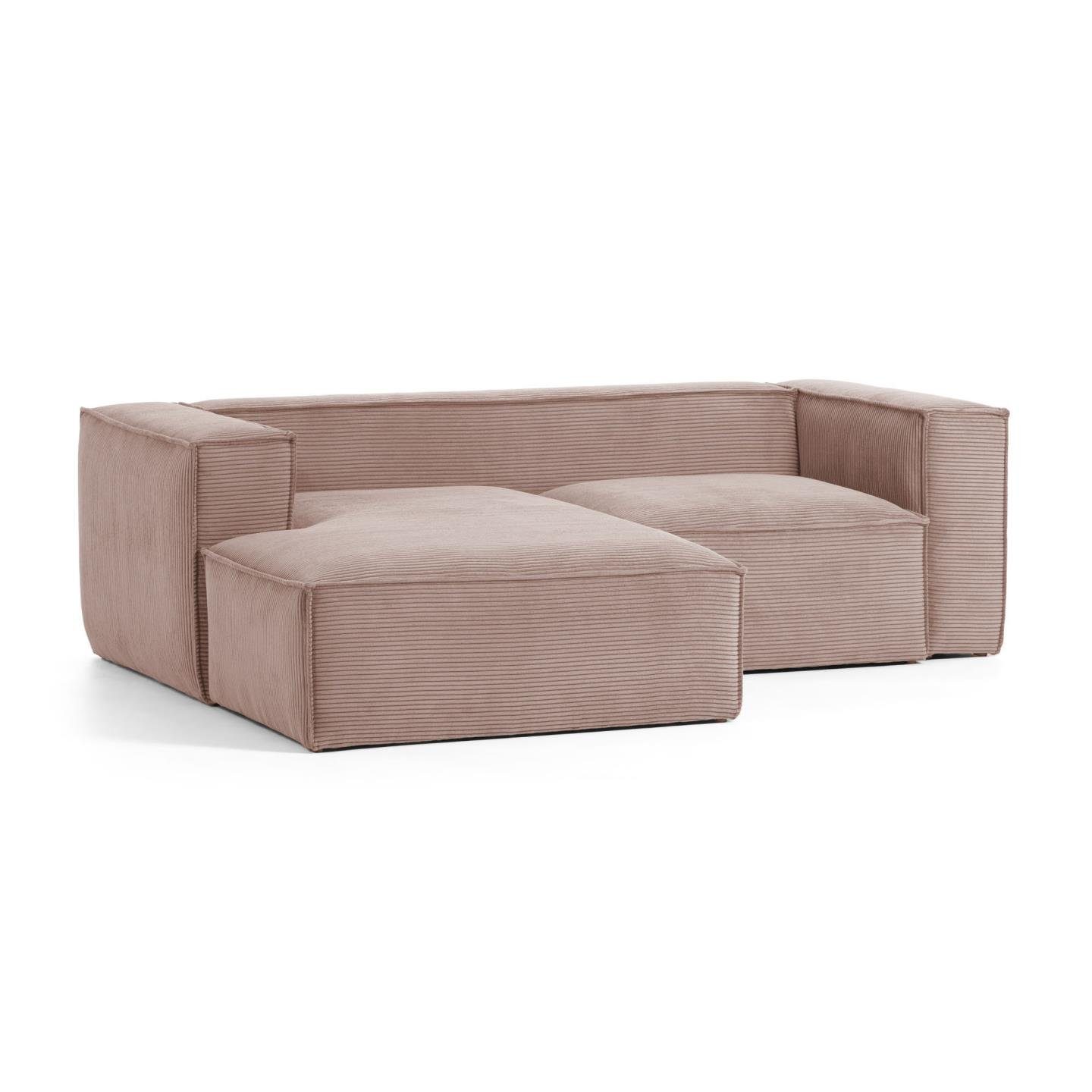 Blok mit Natur24 240cm Sofa Longchair links Sofa 2-Sitzer rosa Couch
