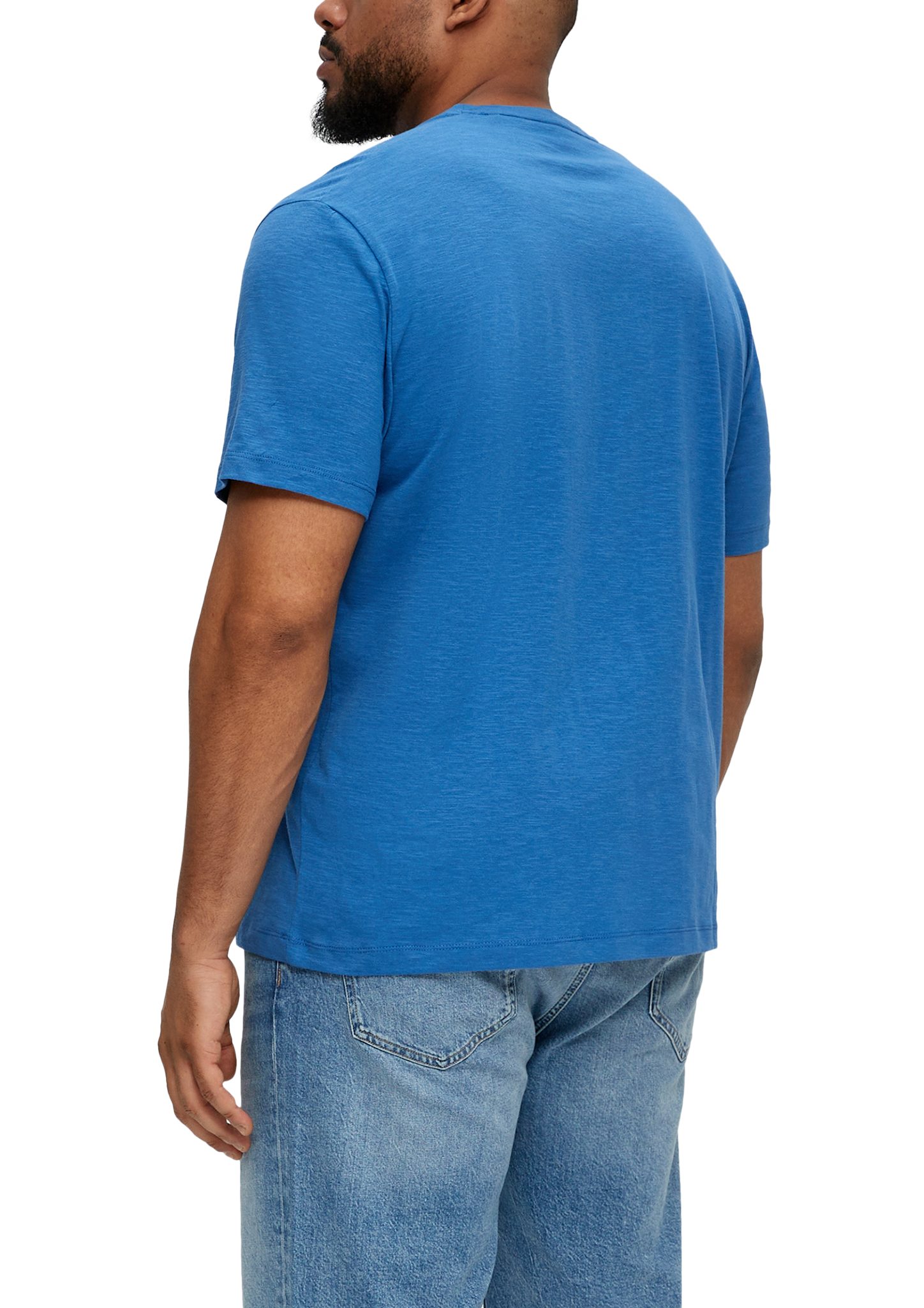 T-Shirt royalblau s.Oliver Frontprint mit Kurzarmshirt