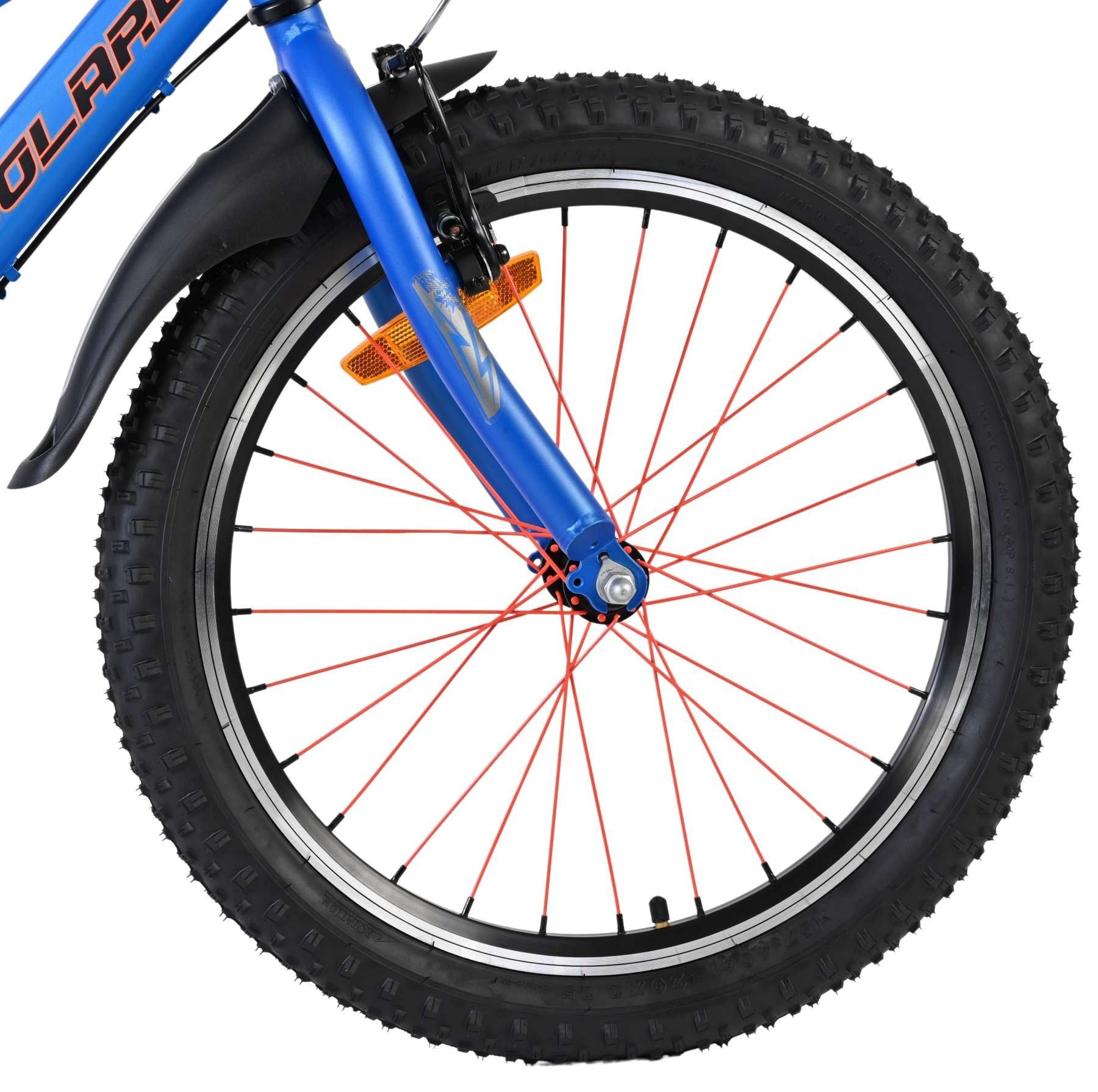 Volare Kinderfahrrad Rocky Jungen 20 Zoll Blau/Grau – 3 Gänge, Handbremsen, 5 cm; 85 % montiert, separates Kabelschloss inklusive