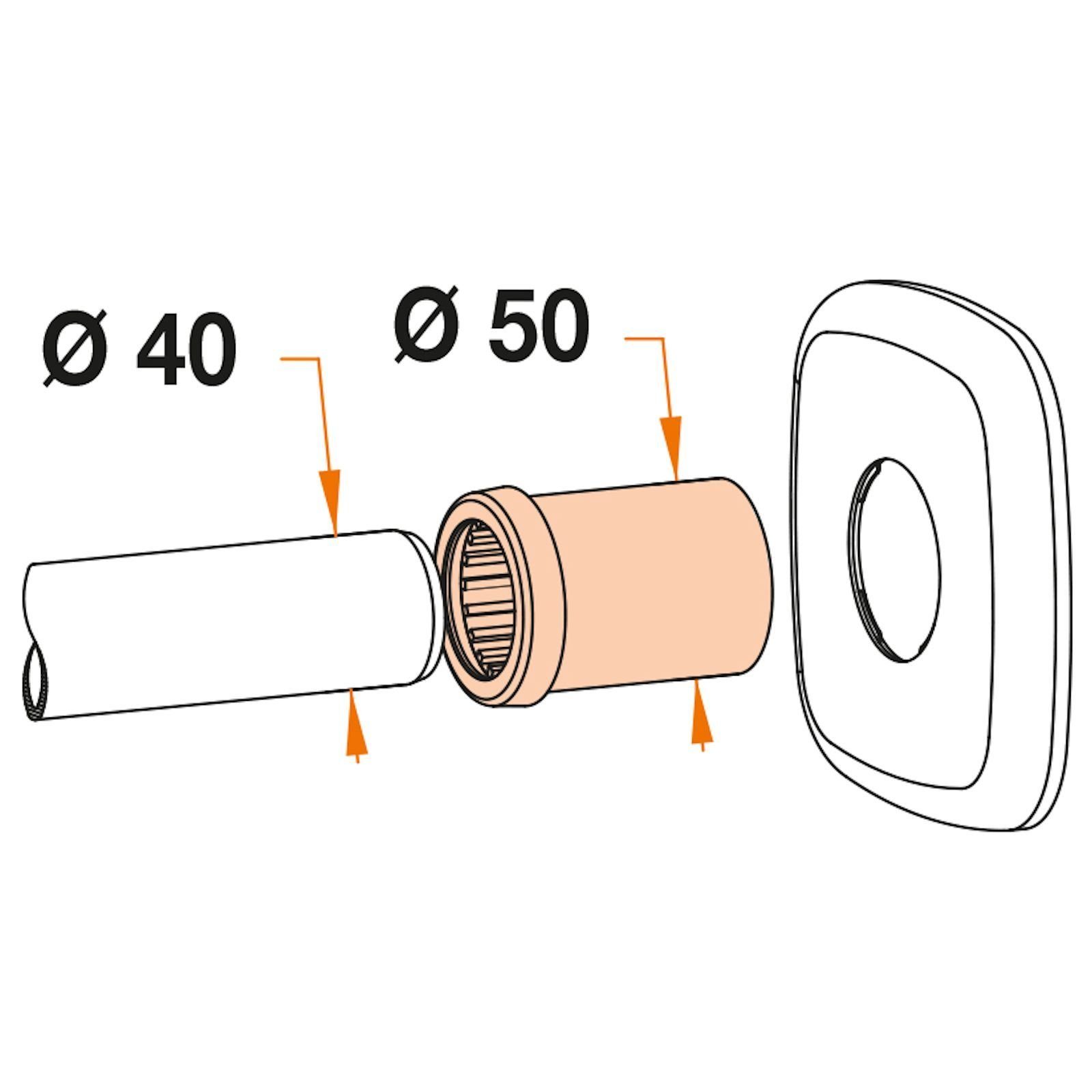 SO-TECH® Siphon Raumsparsiphon 32 - 40 mm Ablaufgarnitur f. Küche und Bad, Ausgang-Adapter von Ø 40 mm (DN40) auf Ø 50 mm (DN50), weiß
