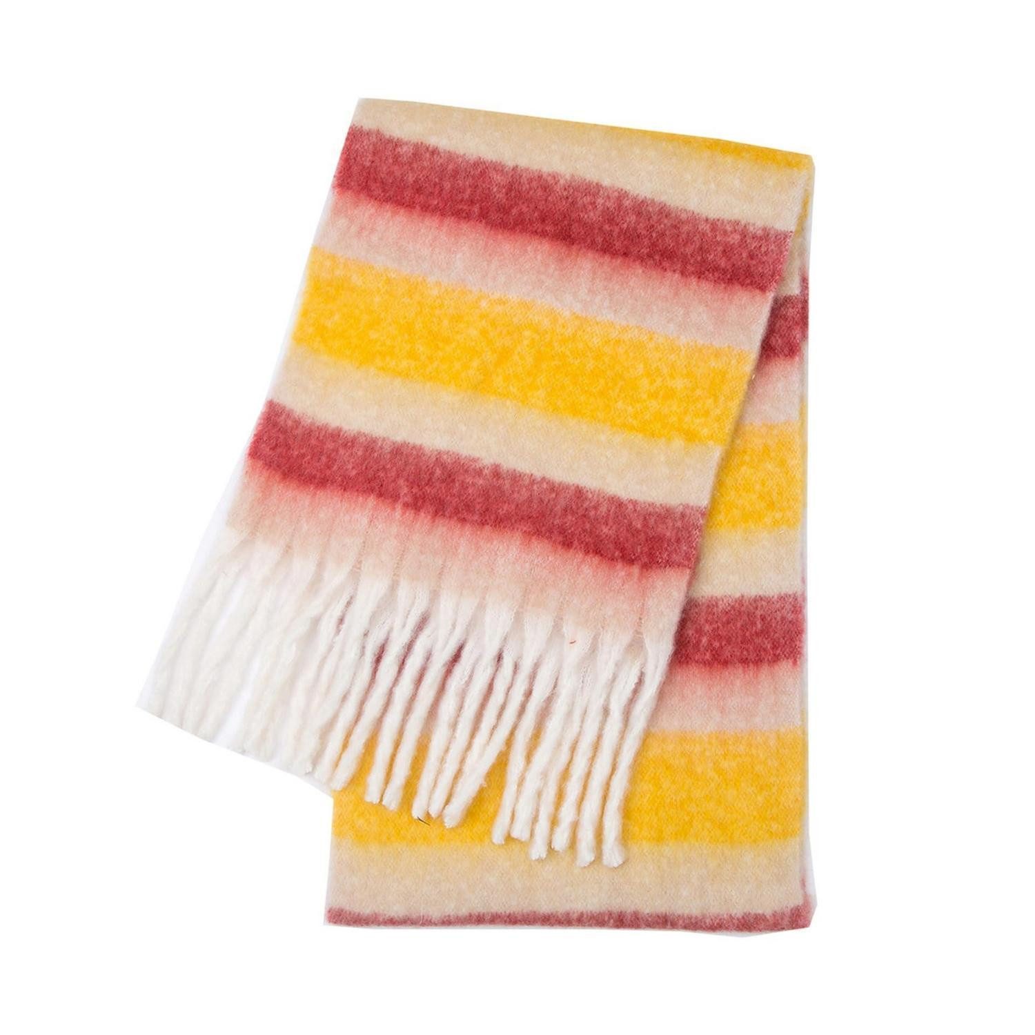 LuxusKollektion Strickschal Schal Damen Warm Gestreift Gelb