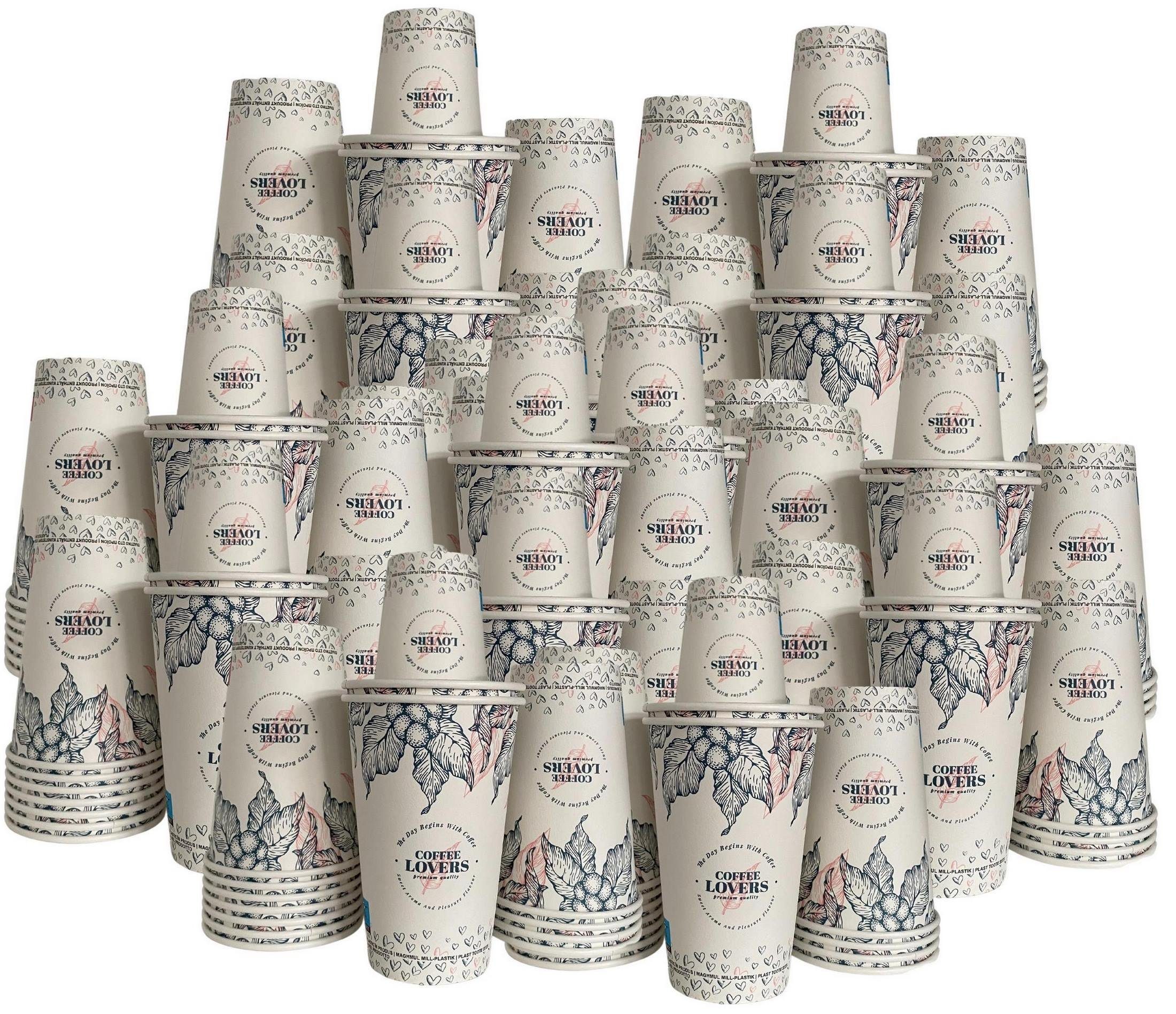 Intertan -1922- Coffee-to-go-Becher 600 Kaffeebecher To Go Pappe COFFEE LOVERS 475ml, 600-tlg.