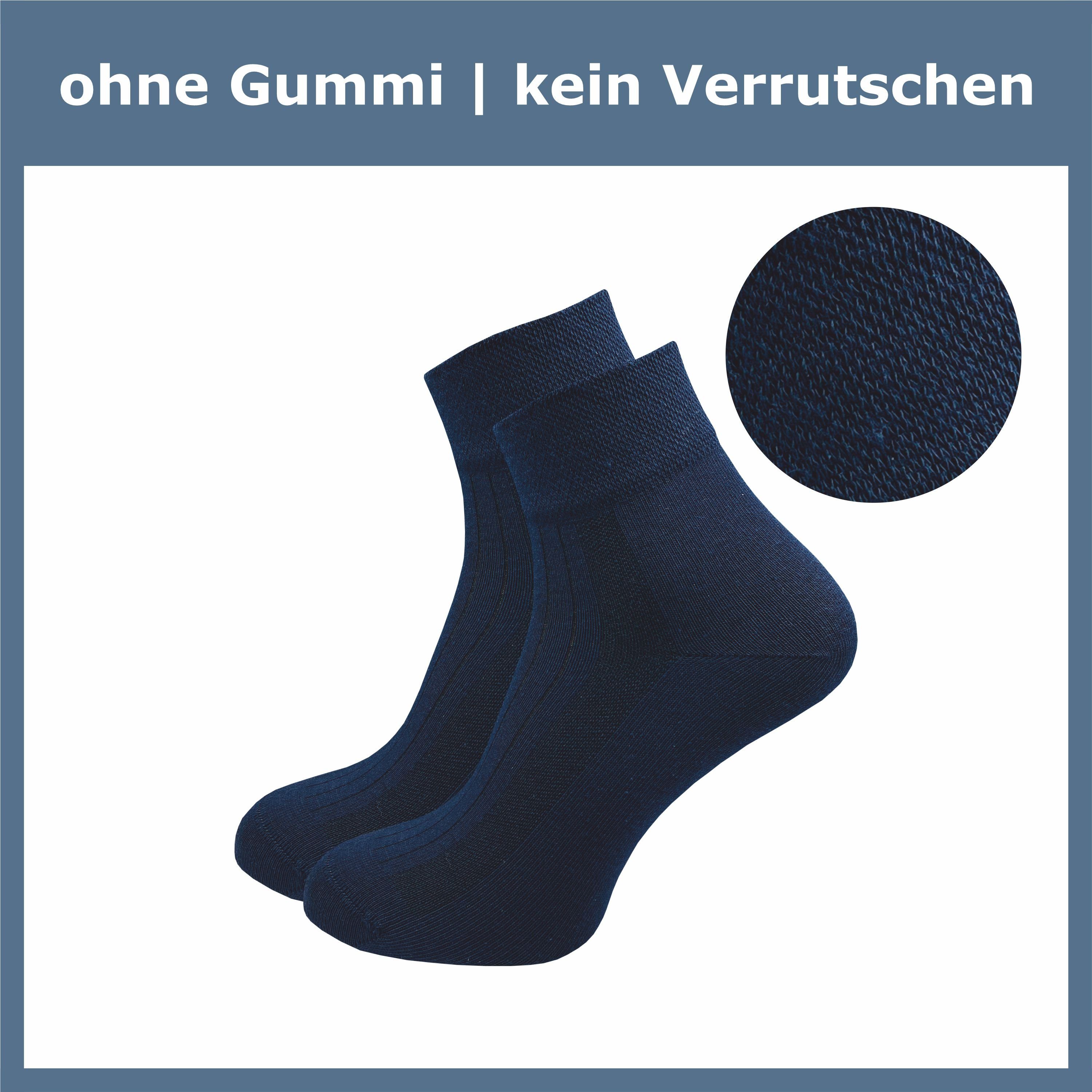 Naht für & Venensocke in blau farbig Piquet-Strick schwarz ohne weiß, weicher am Damen Komfortbund, aus Baumwolle (6 Breiter & GAWILO Diabetikersocken ohne Paar) Gummibund