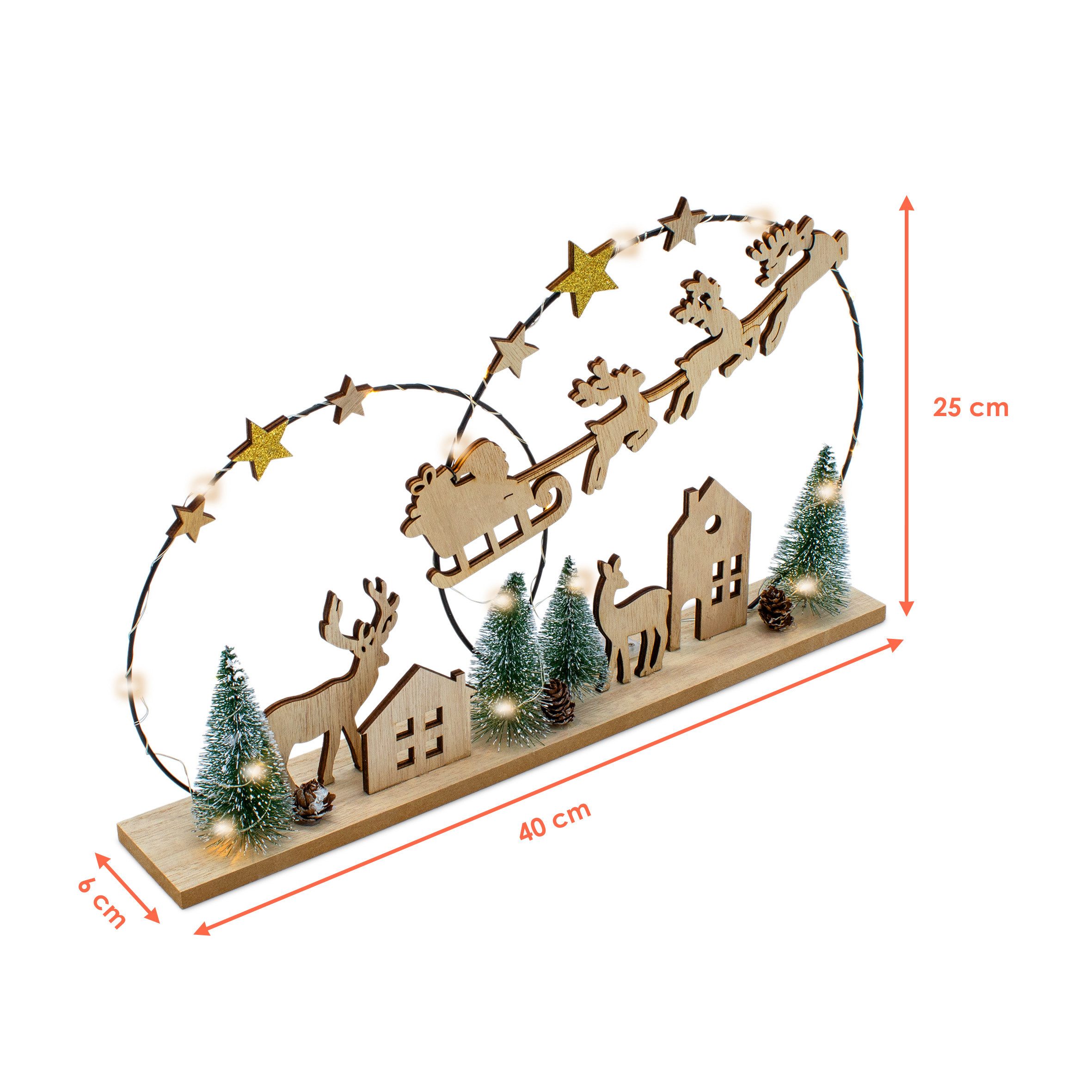 Spetebo Dekoobjekt LED Deko Aufsteller aus Holz mit Weihnachts Motiv (Packu günstig online kaufen