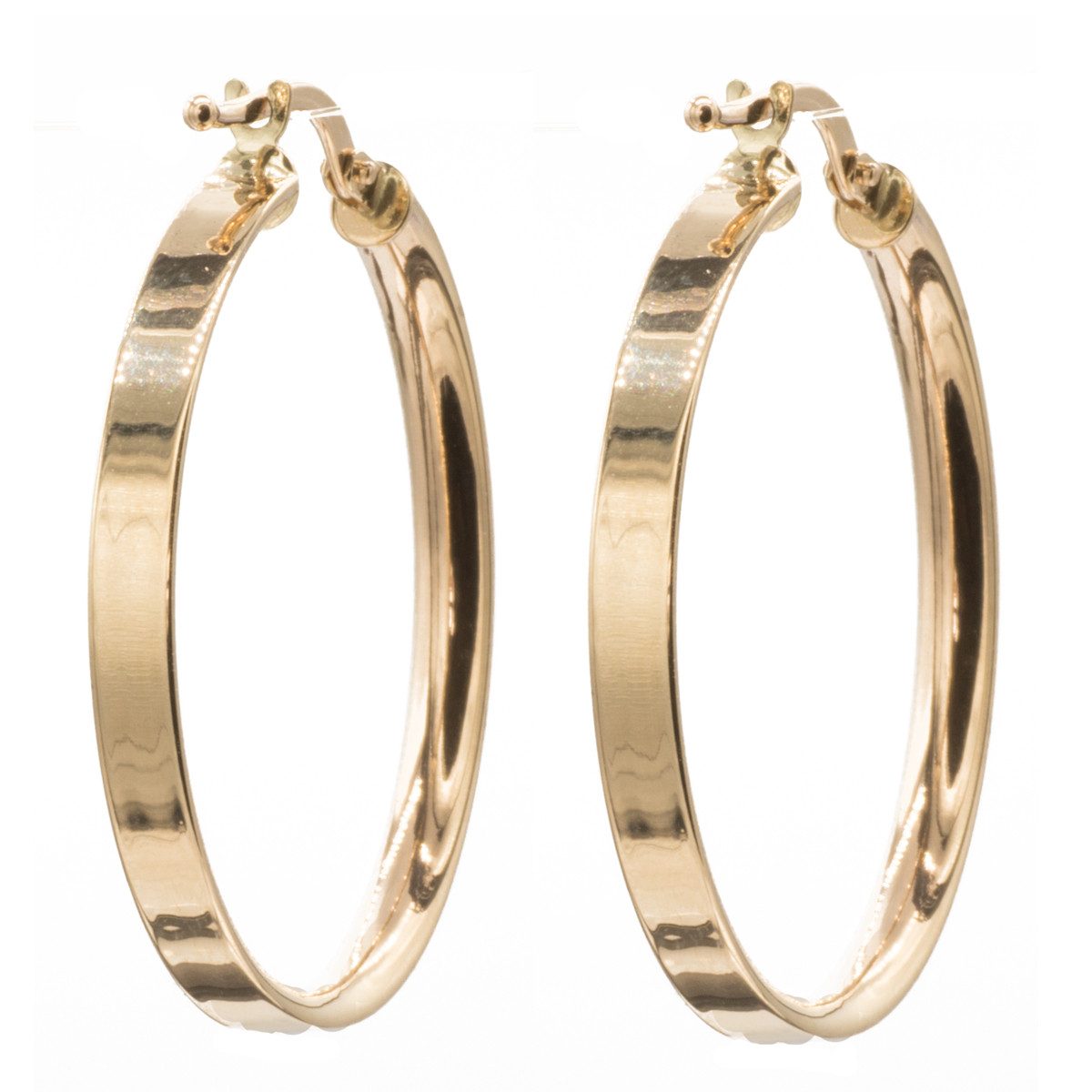 Bella Carina Paar Creolen Creolen aus 585 Gold 14 Karat 3 cm Durchmesser 3 günstig online kaufen