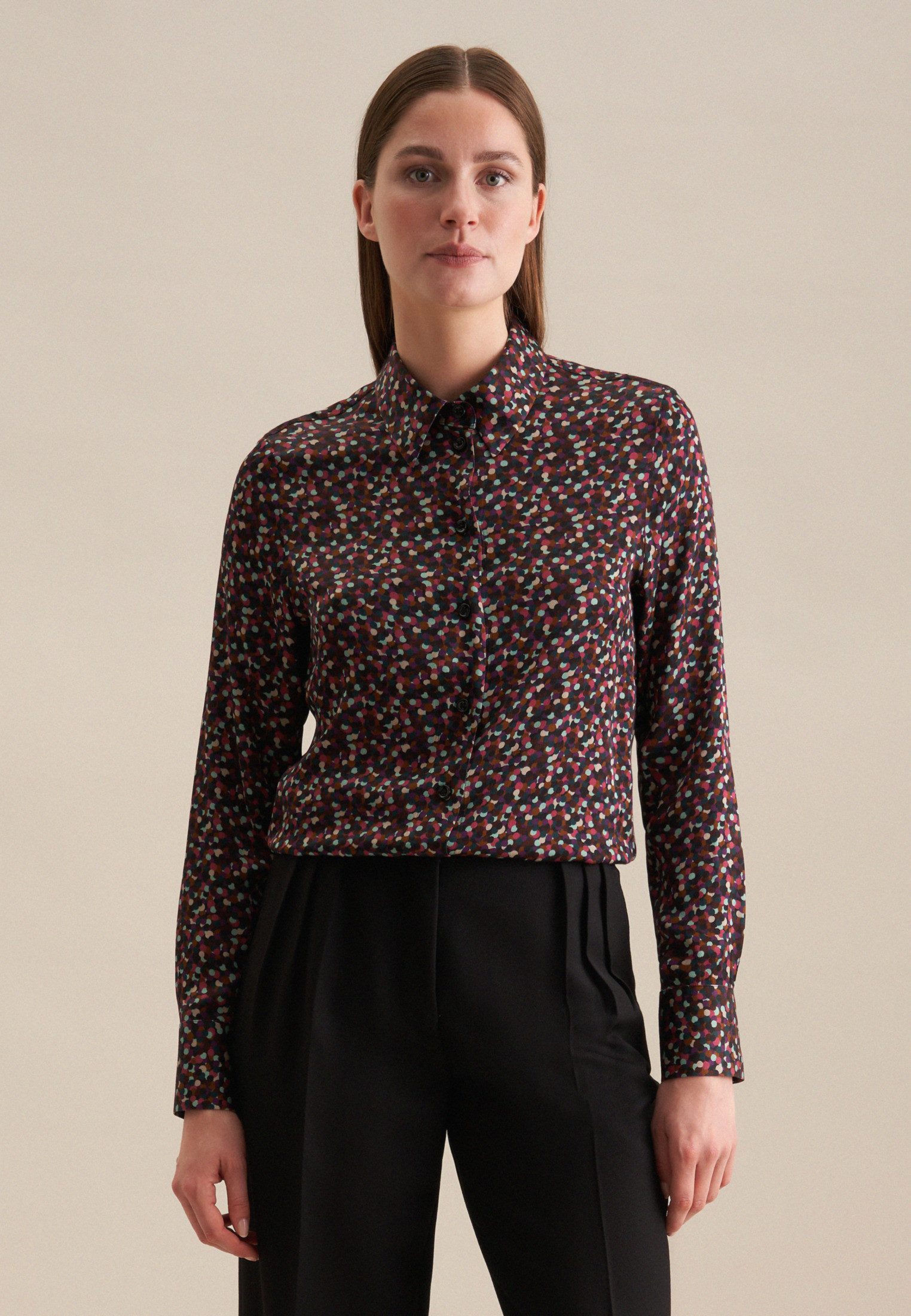 seidensticker Hemdbluse Schwarze Rose Langarm Kragen günstig online kaufen