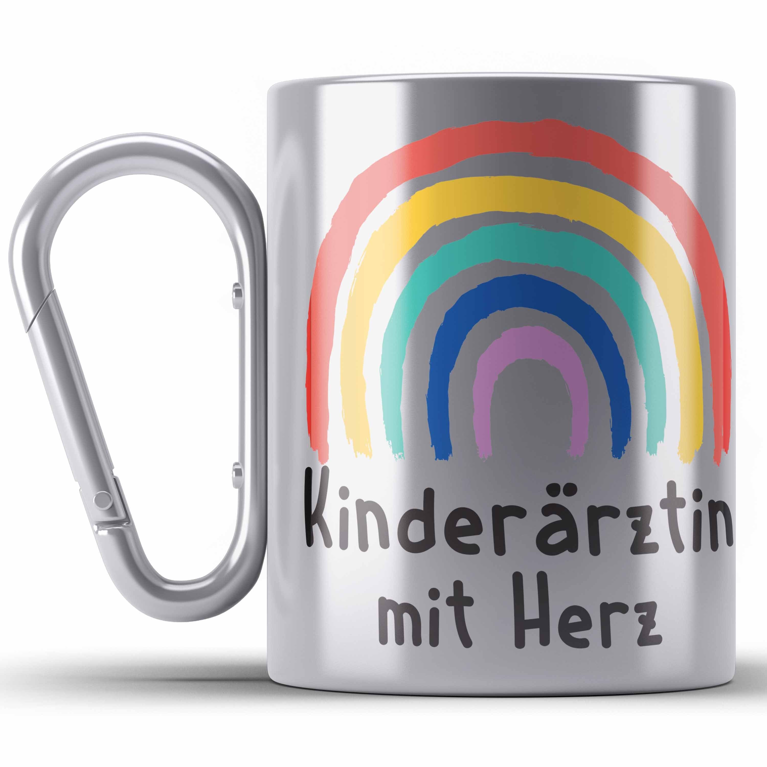 Trendation Thermotasse Kinderärztin mit Herz Edelstahl Tasse Geschenk Geschenke mit Spruch Ed