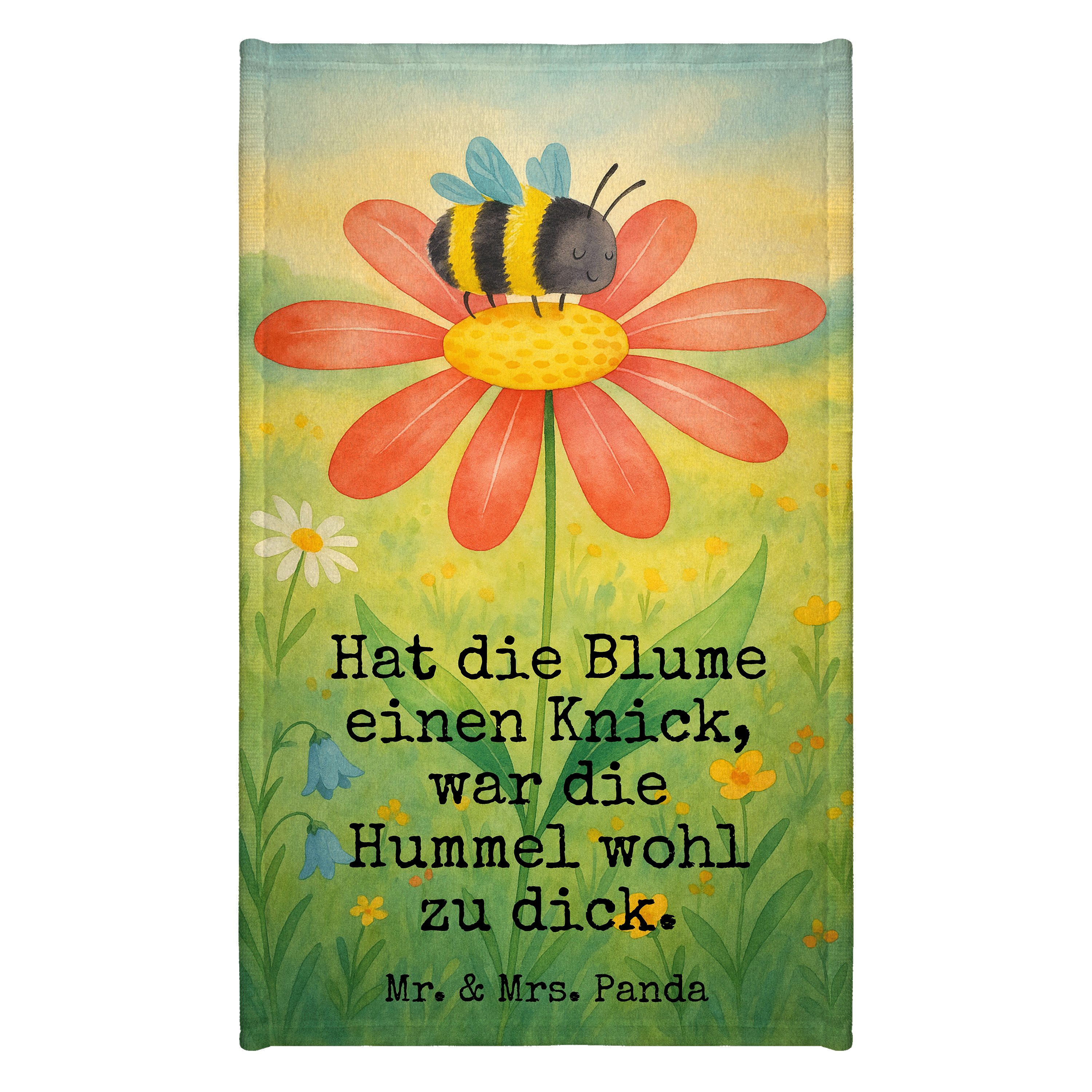 Mr. & Mrs. Panda Handtuch Hummel Blume Design, Handtuch, Weiß, Mini-Handtuch, Frotteehandtuch, Kunstfaser (Packung), Baumwollhandtuch Natur Gästehandtuch Mit Muster