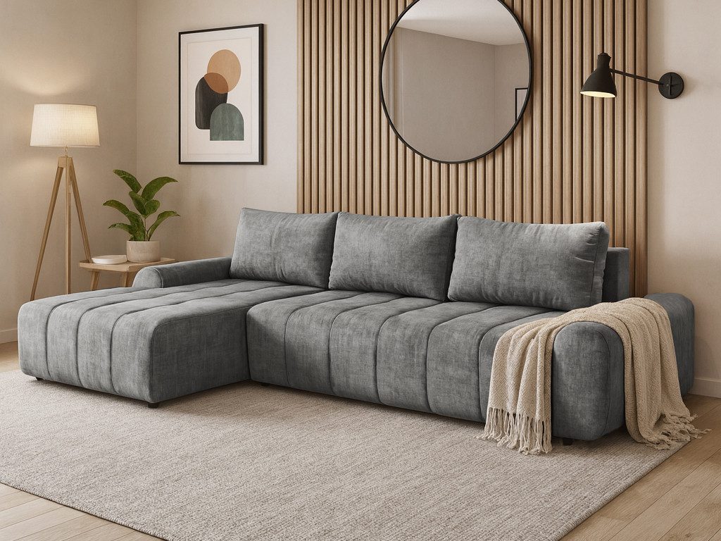 Beautysofa Ecksofa COSTA mit Schlaffunktion & Bettkasten, modernes Design