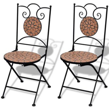 vidaXL Garten-Essgruppe 3-tlg Bistro-Set Keramik Terrakotta Sitzgruppe Set