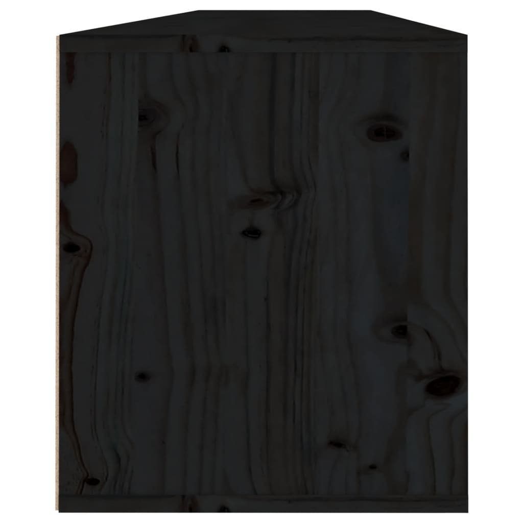Wandregal 80x35x30 Hauteroda, möbelando aus Schwarz in cm, B/H/T: Kiefer-Massivholz