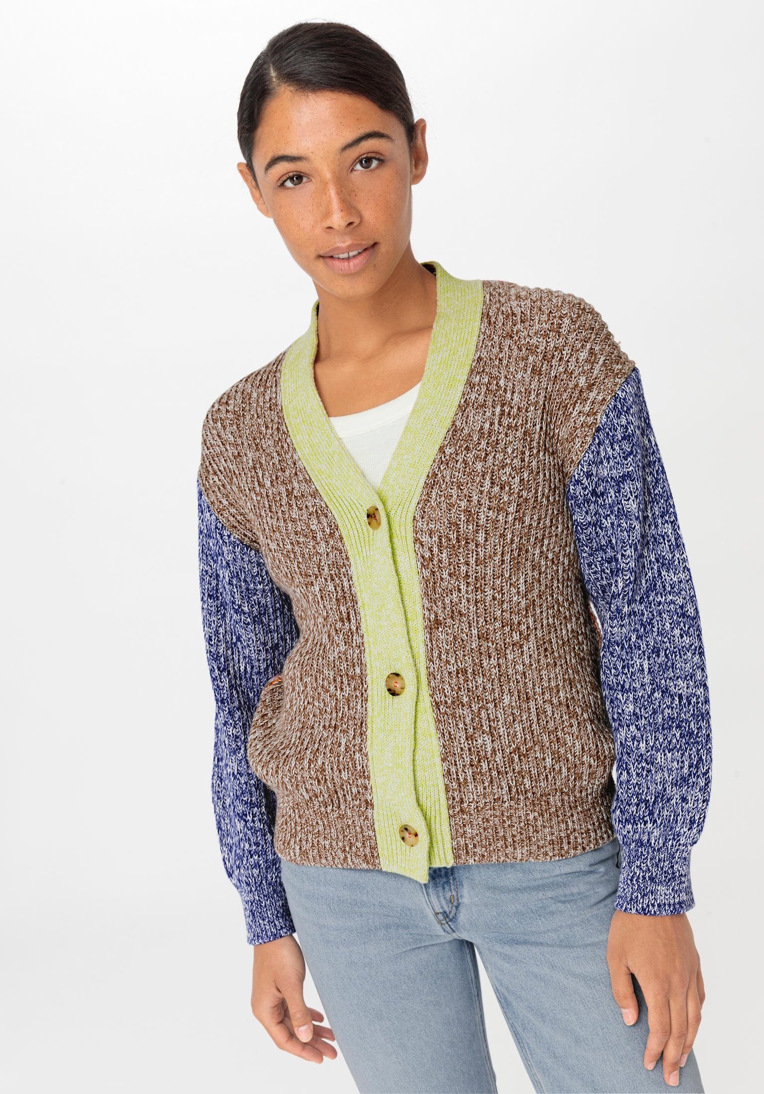 Hessnatur Strickjacke Relaxed aus reiner Bio-Baumwolle (1-tlg)