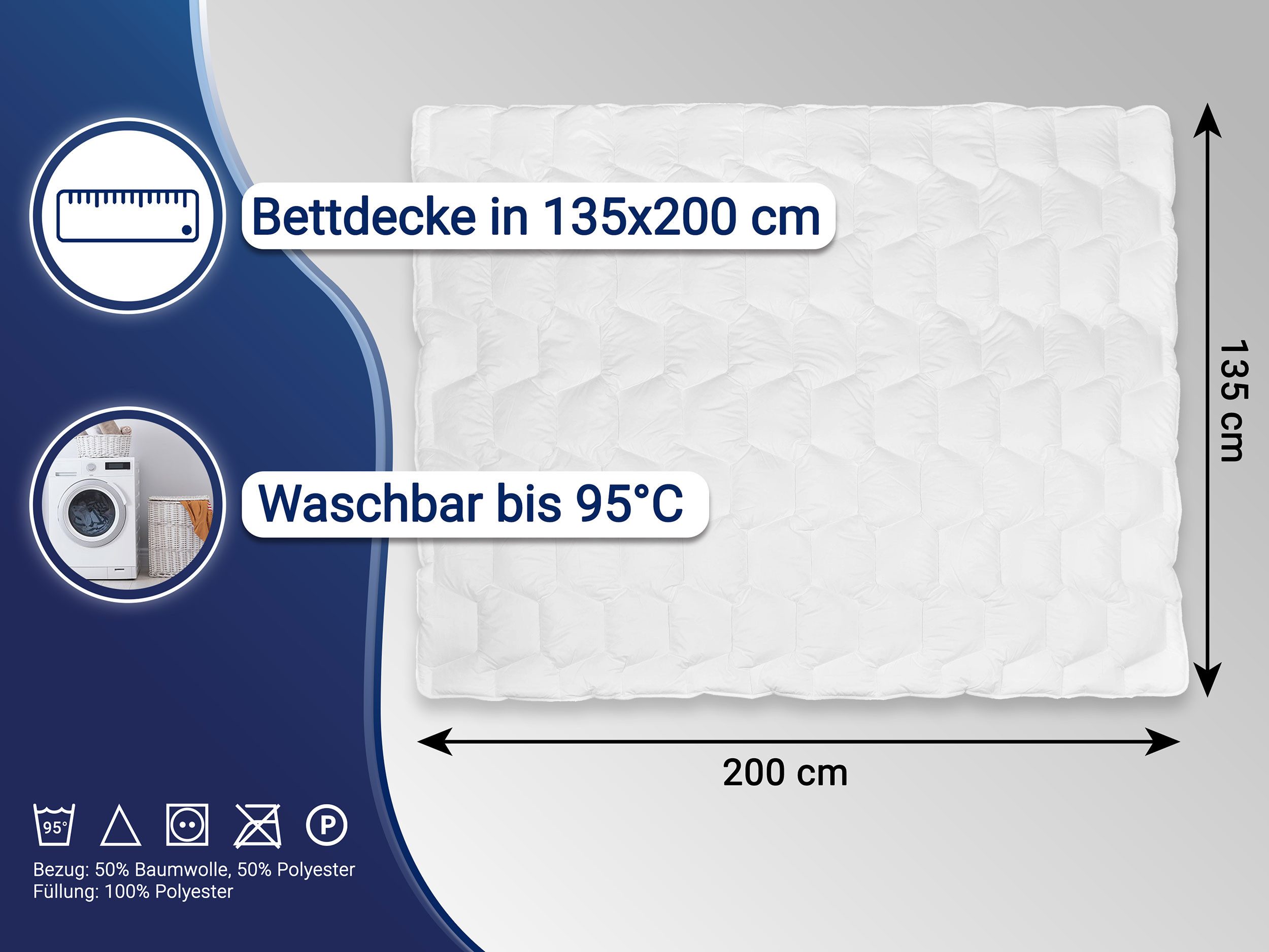 ZOLLNER Microfaserbettdecke, 135 x 200 cm, 100% Polyester, vom Hotelwäsches günstig online kaufen