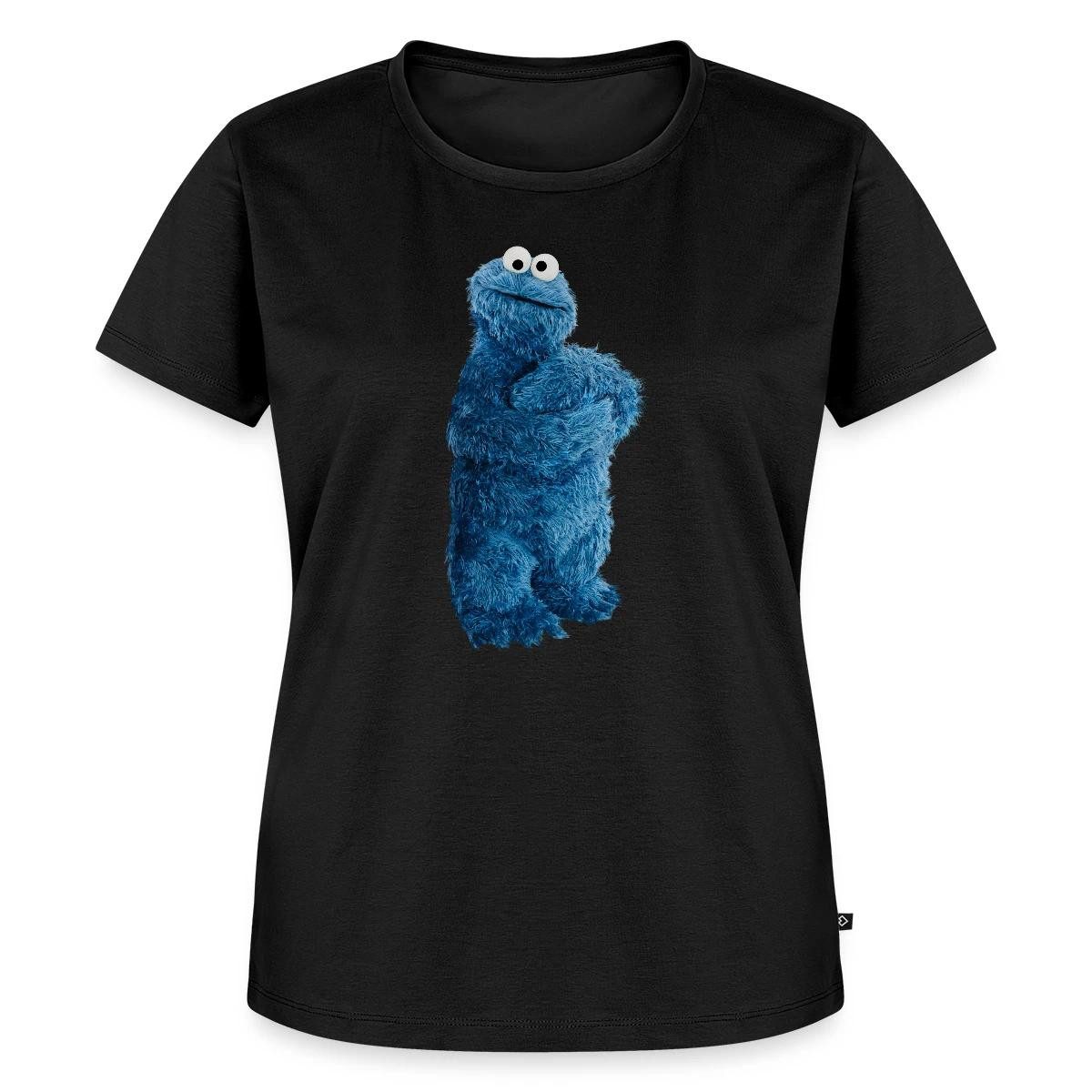 Spreadshirt T-Shirt Sesamstraße Krümelmonster Pose Frauen Premium T-Shirt (1-tlg)