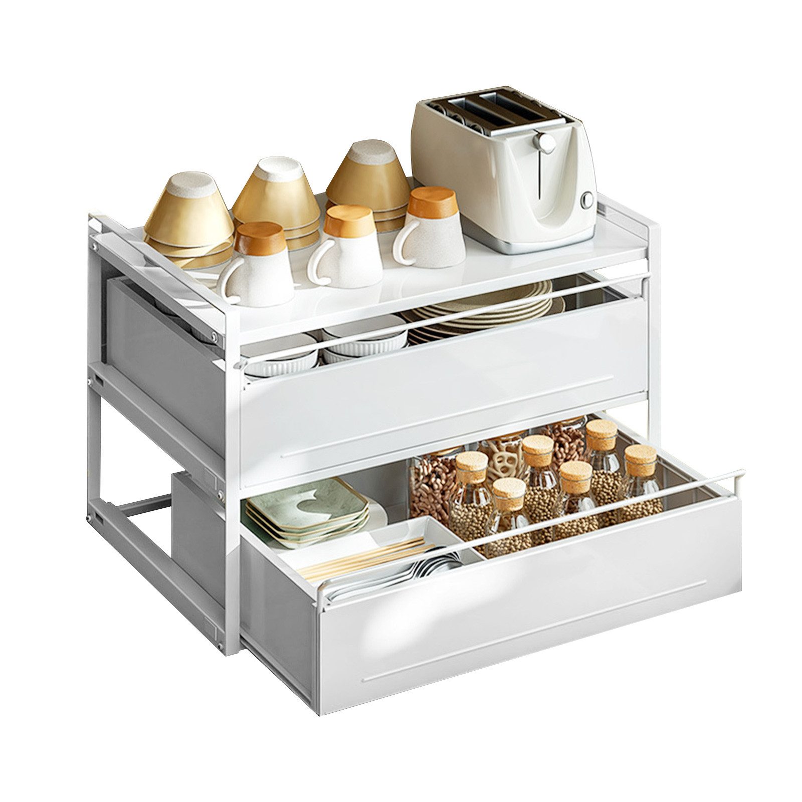TWSOUL Küchenregal Schubladenregal, Mikrowelle, Backofen, Geschirr, günstig online kaufen