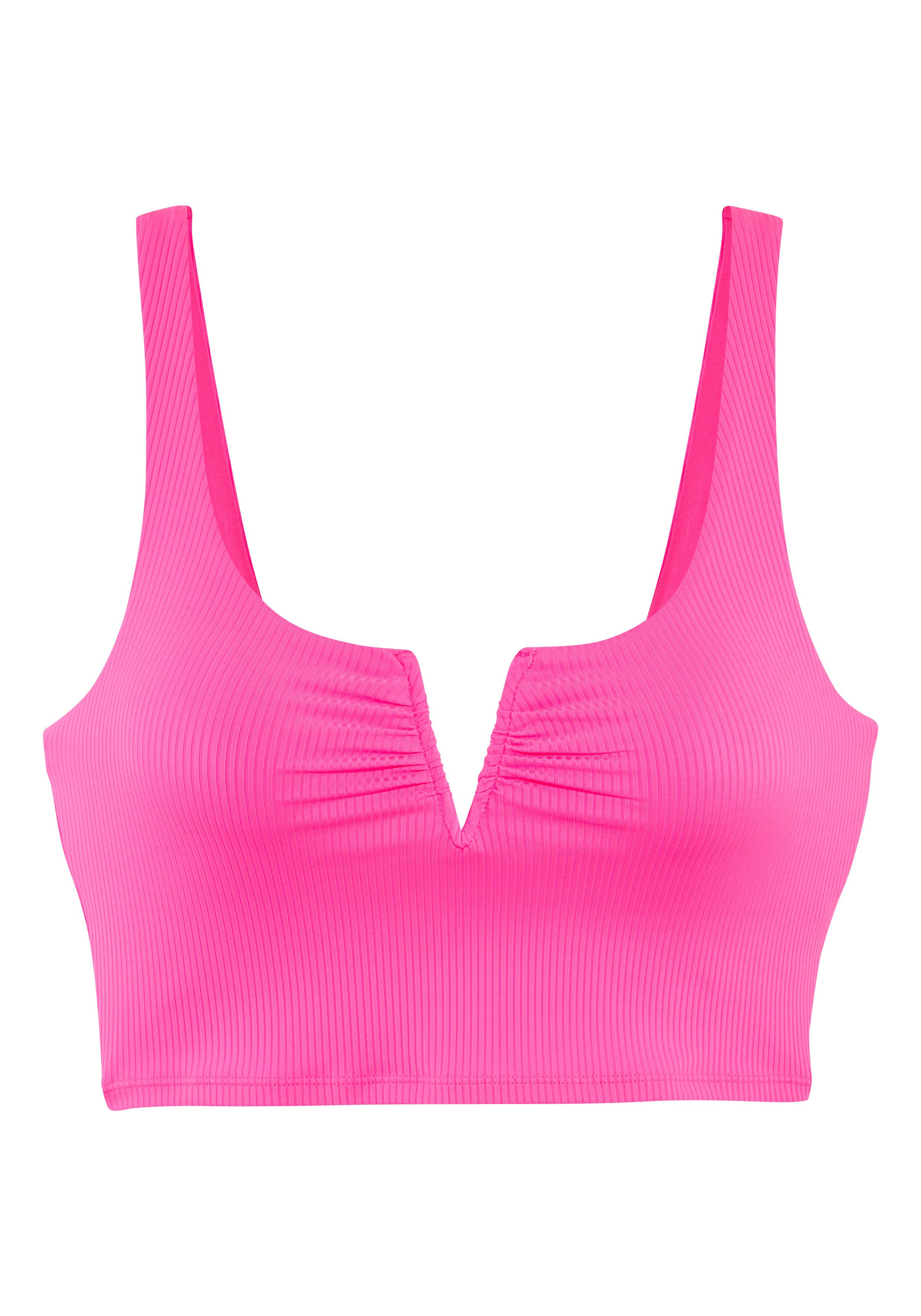 Venice Beach Crop-Bikini-Top Lucky, mit V-Bügel Detail vorne