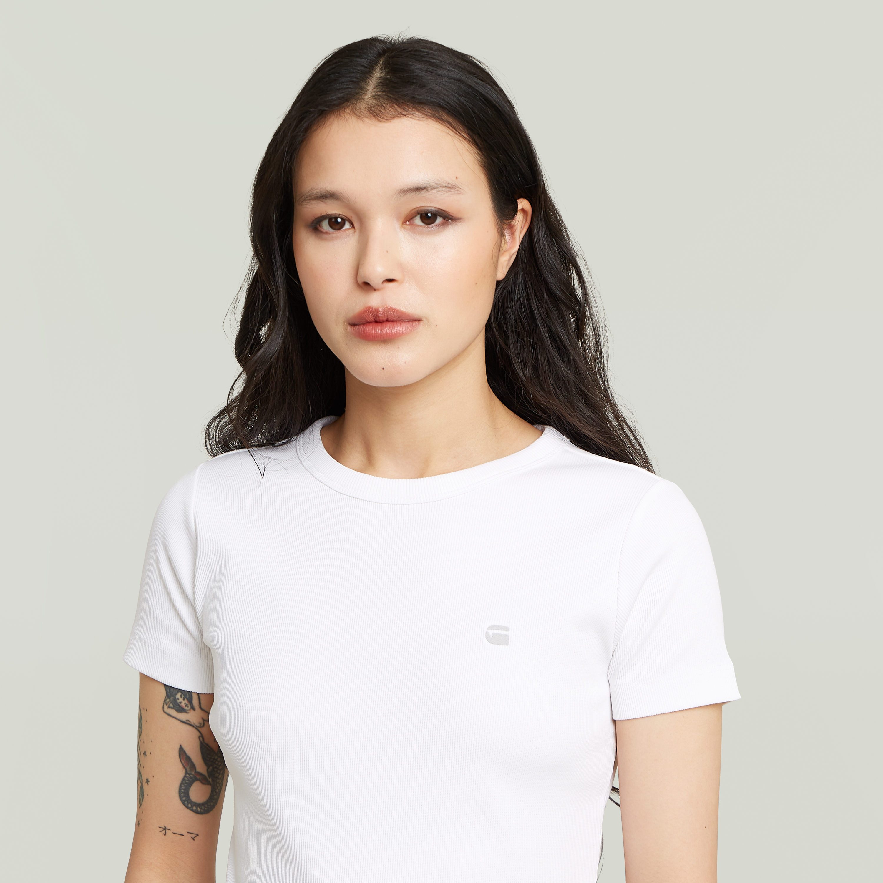 G-STAR T-Shirt Slim Rib Wmn in Rundhalsform
