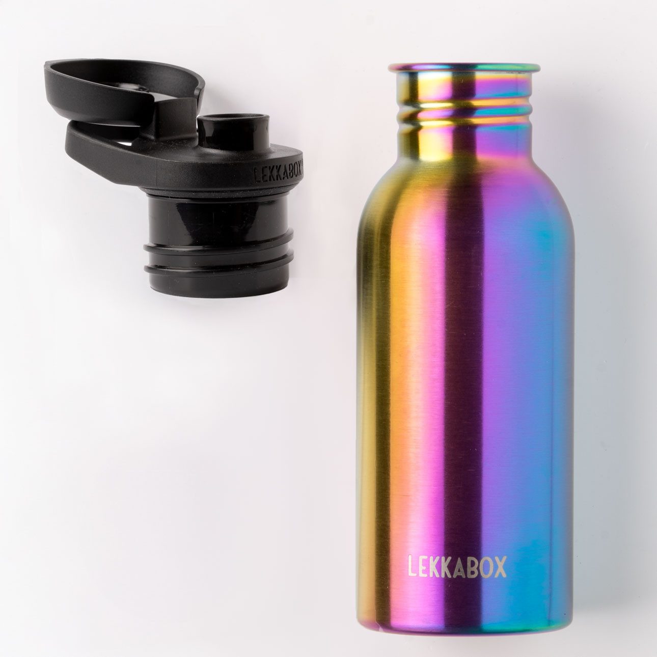 LEKKABOX Trinkflasche Edelstahl Trinkflasche, Rainbow 500ml - Kinder Sport Edelstahlflasche, Leicht wie Alu, aber aus Edelstahl – perfekt für Schule & Sport – Bild 4 von 5