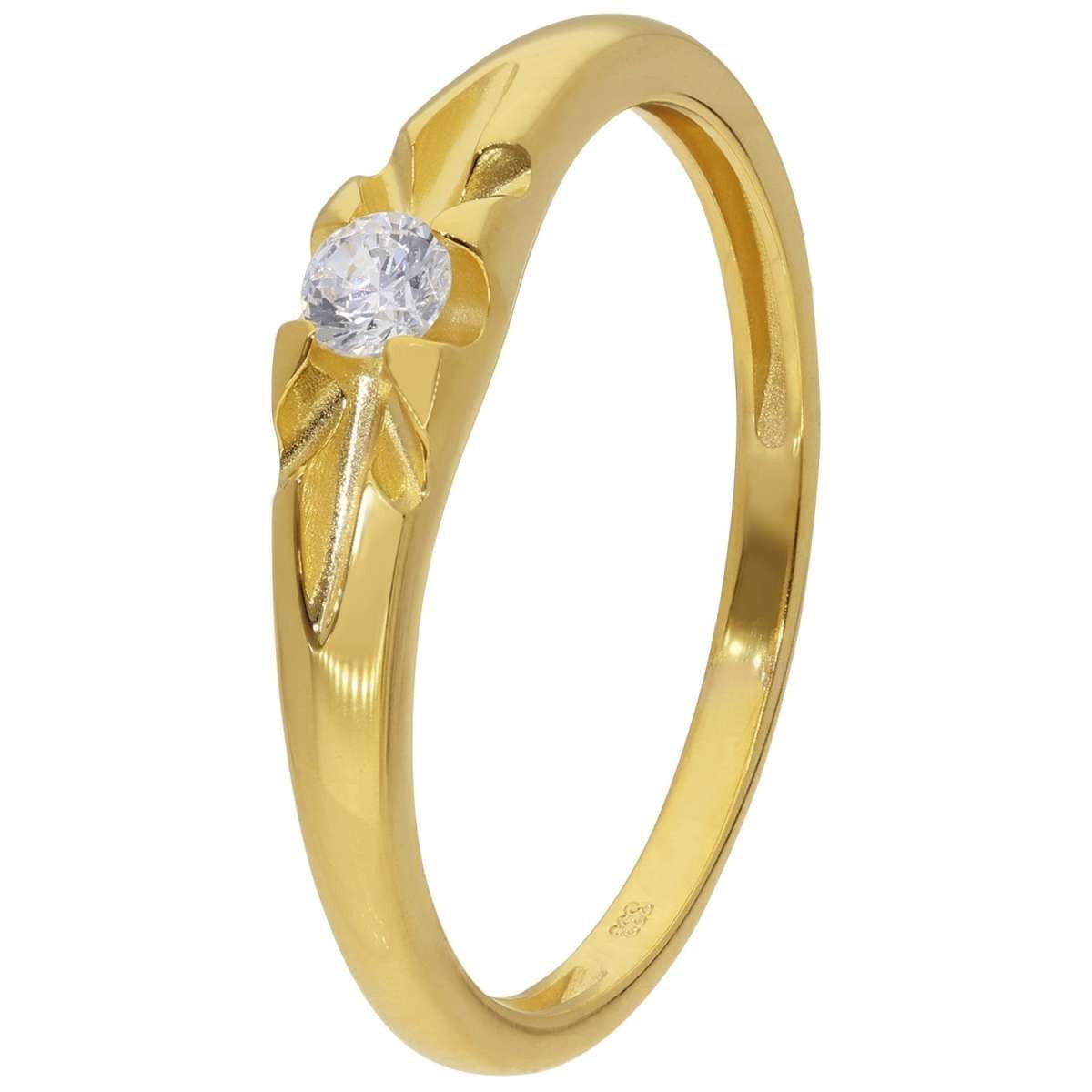 Glizz Goldring GL8734, Gold-Ring für Damen und Herren Gold 333/8K mit Zirkonia