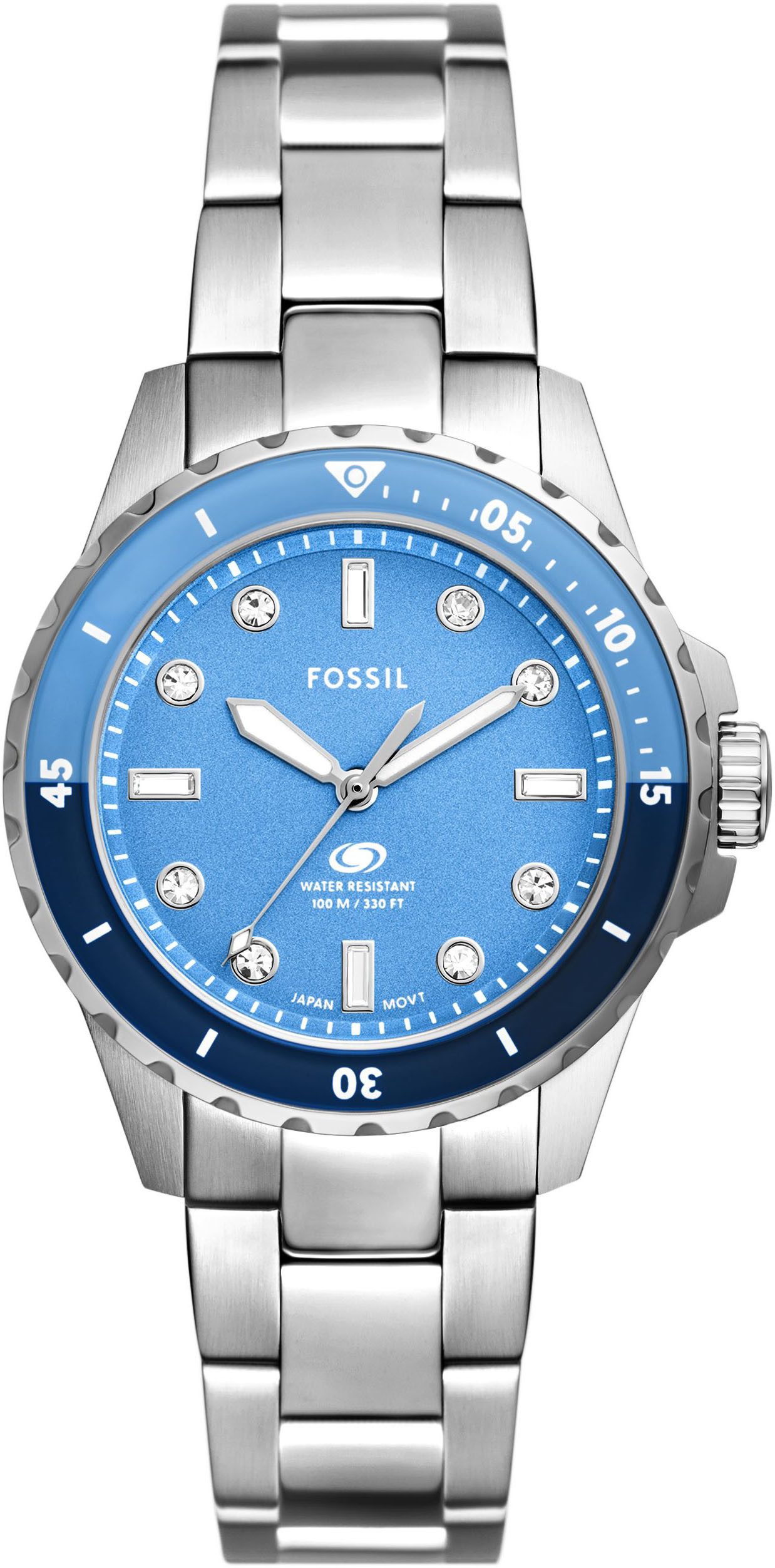 Fossil Quarzuhr FOSSIL BLUE DIVE LADIES, Armbanduhr, Damenuhr, analog