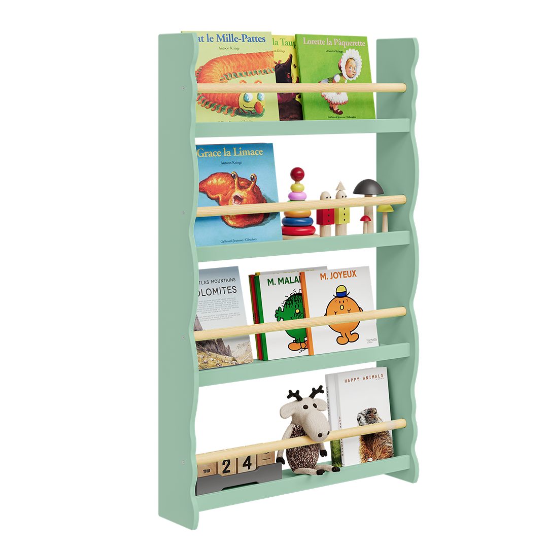 Bellabino Kinderregal Tista, grün, Bücherregal Kinder, günstig online kaufen