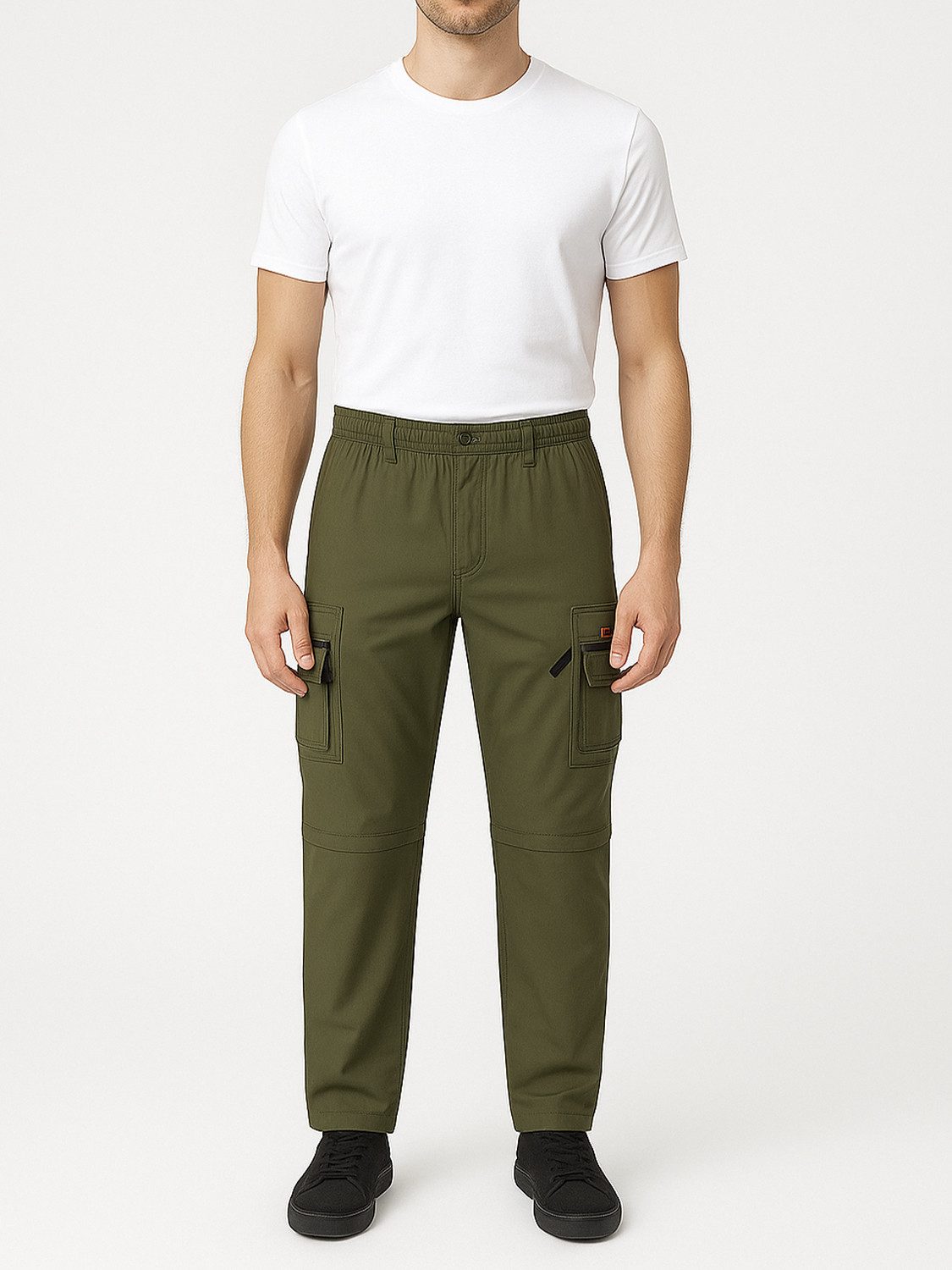 YSROMA Cargohose Zip-Off Beine, elastischer Bund, Reißverschlusstaschen MAI günstig online kaufen