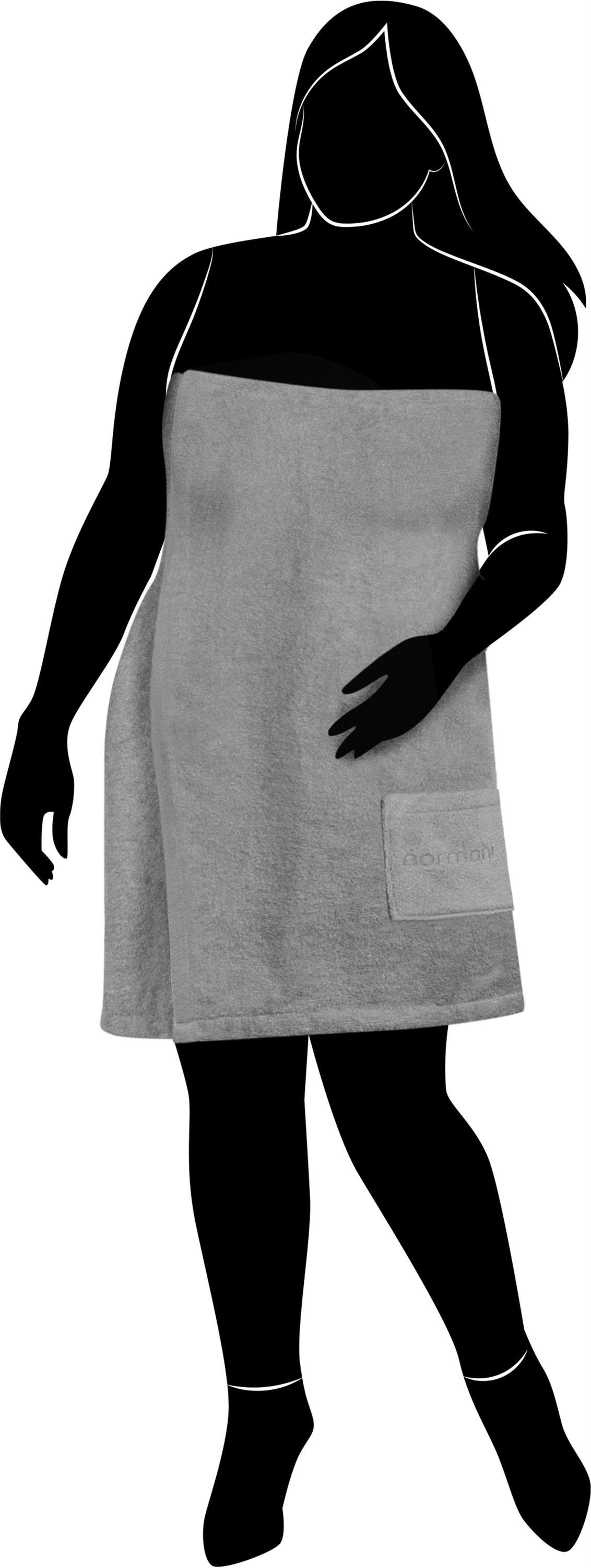 extra XL-4XL) für (Größe Saunahandtuch Saunakilt normani groß, Damen extra breit Saunatuch Grau
