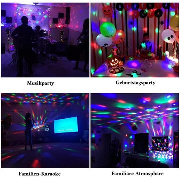 GelldG Discolicht Discokugel LED Party Lampe Musikgesteuert mit USB, 7 Farbe Discolicht