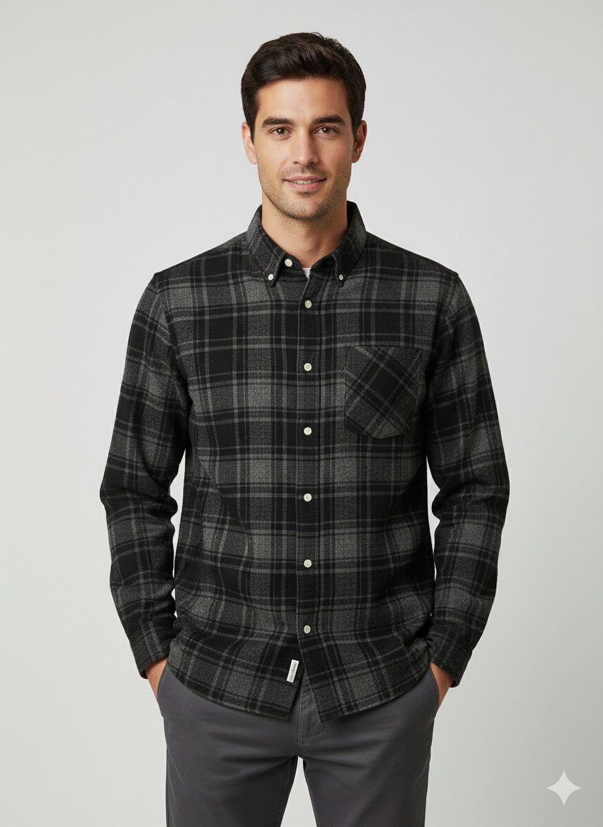 Selected Langarmhemd SLHREGNOAH BRUSHED LS SHIRT D günstig online kaufen