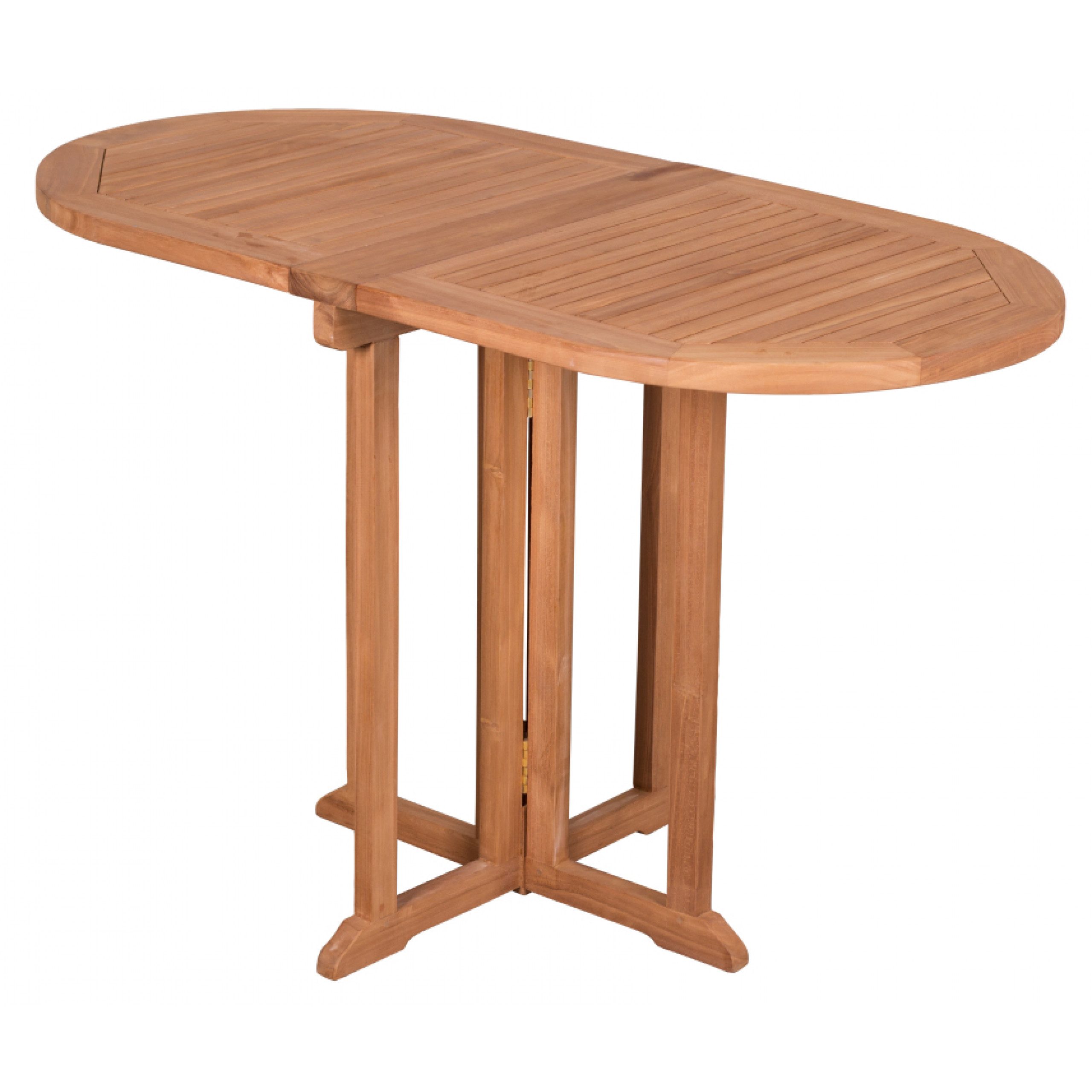 deVries Gartentisch deVries Balkontisch WOODIE aus Teakholz Ovaler Klapptisch Gartentisch