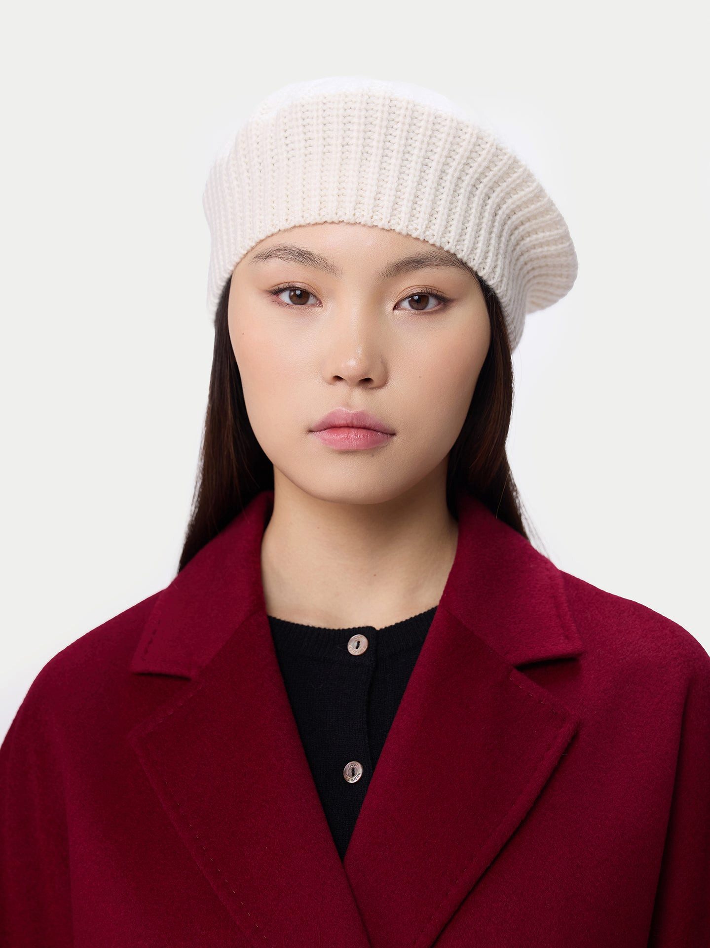 GOBI Cashmere Beanie Strukturierte Strick-Beret