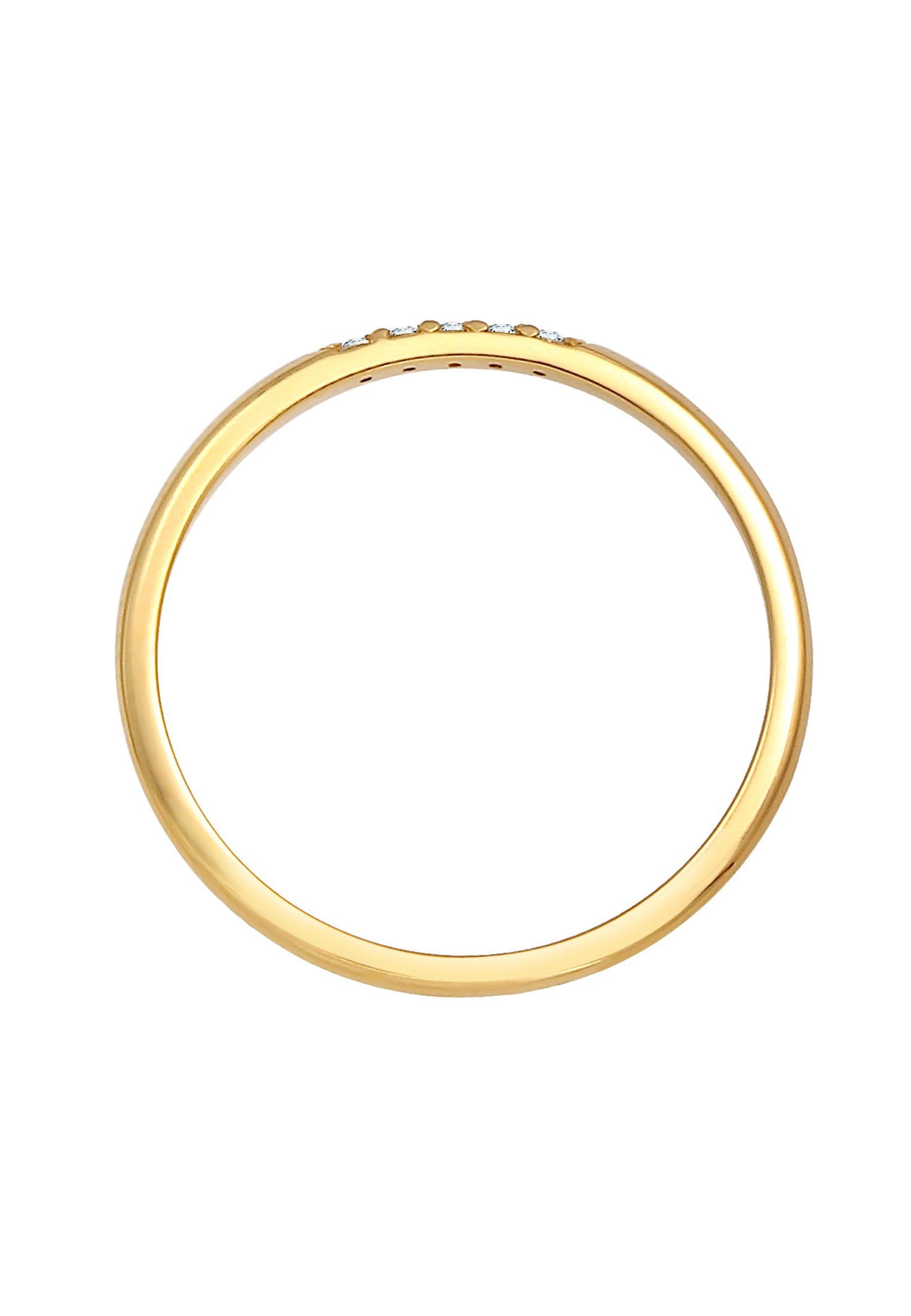 Damen Schmuck Elli DIAMONDS Diamantring Bandring Verlobung Diamanten Elegant Fein 375 Gold, Microsetting