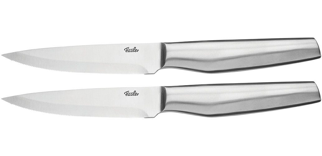 Fissler Steakmesser Essential (2 Stück), Ergonomischer Griff, Wellenschliff