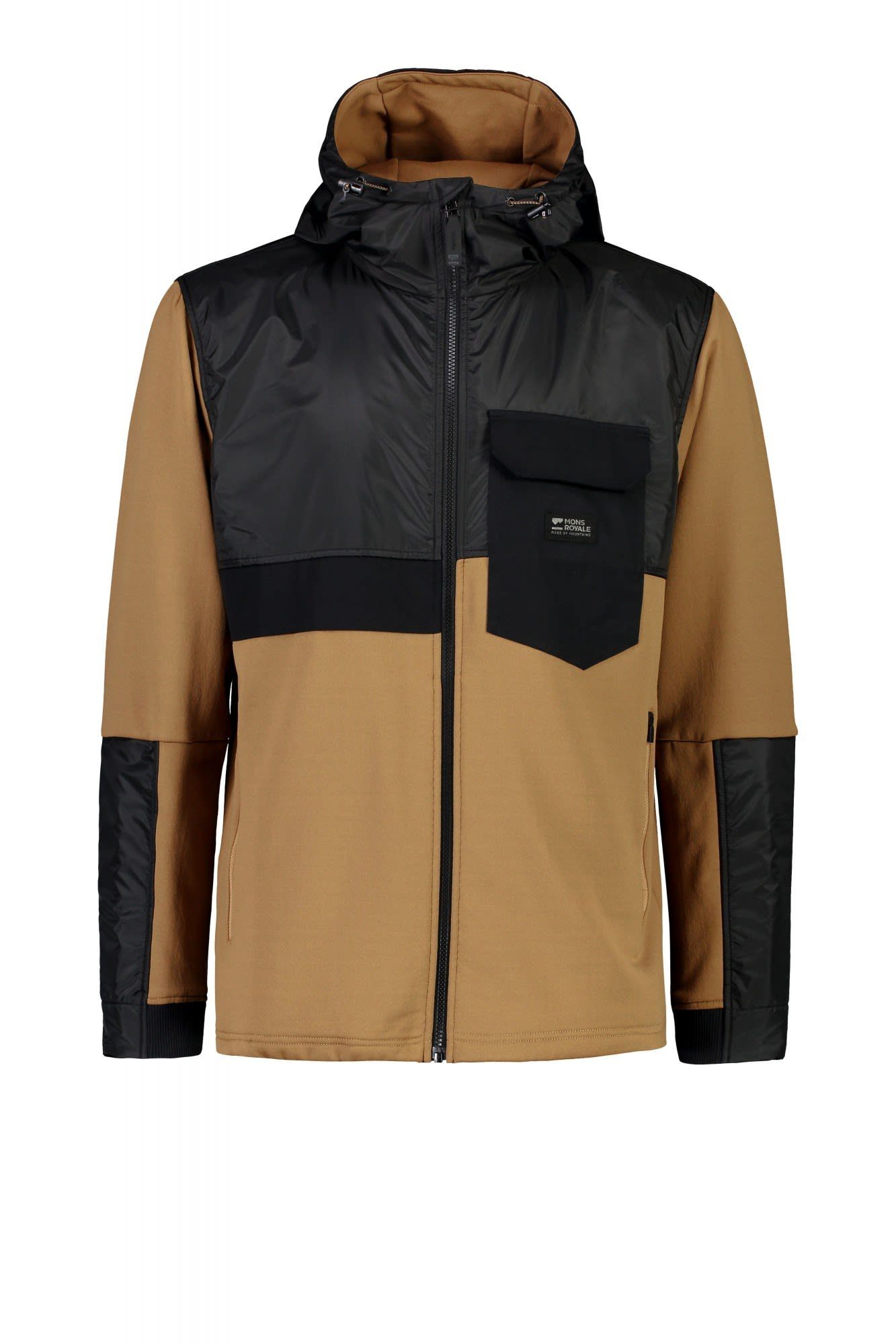 Mons Royale Anorak Mons Royale M Decade Mid Hoody Herren Anorak Toffee